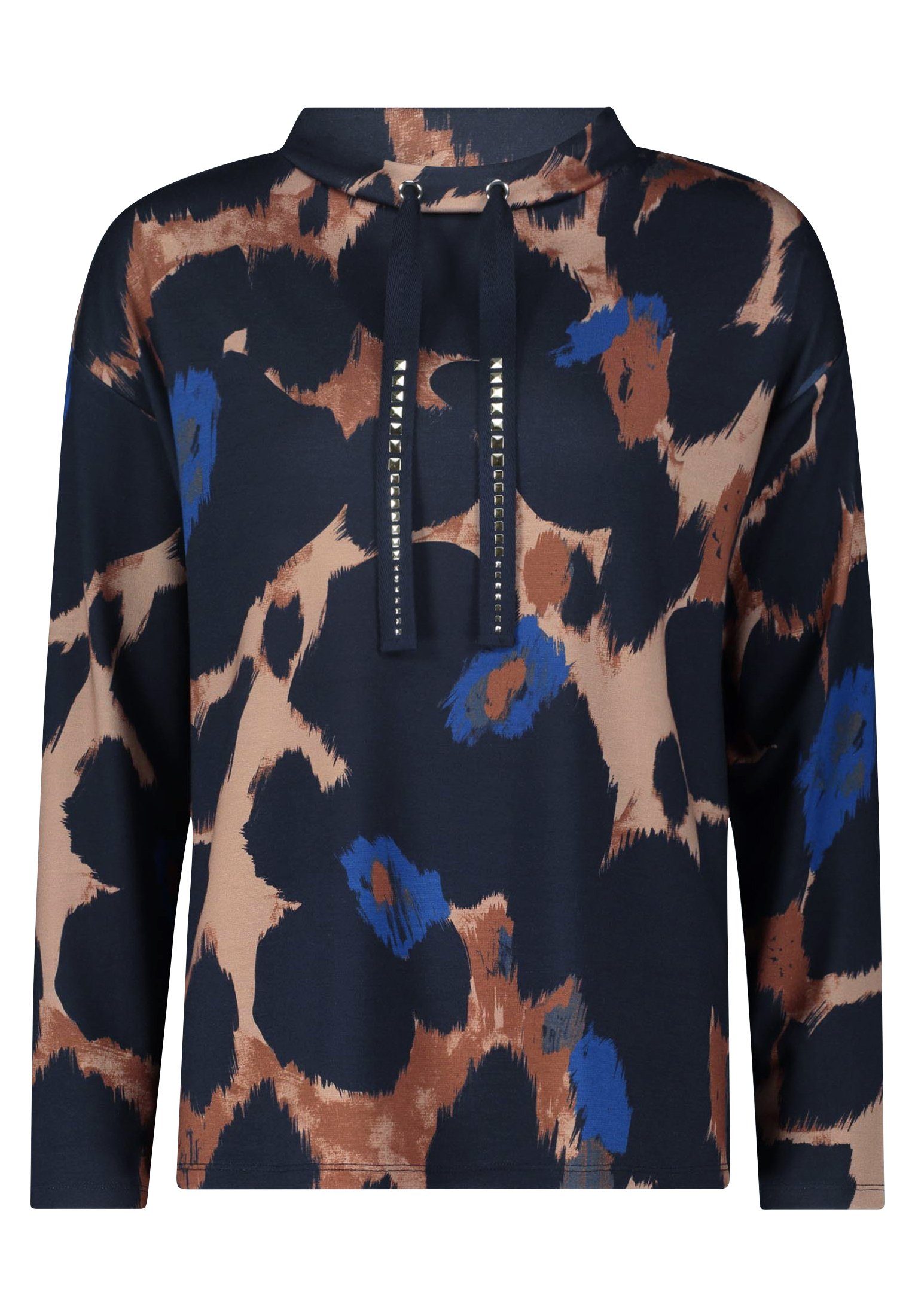 Sweatshirt mit Barclay hohem Kragen Glitzersteine Betty (1-tlg)