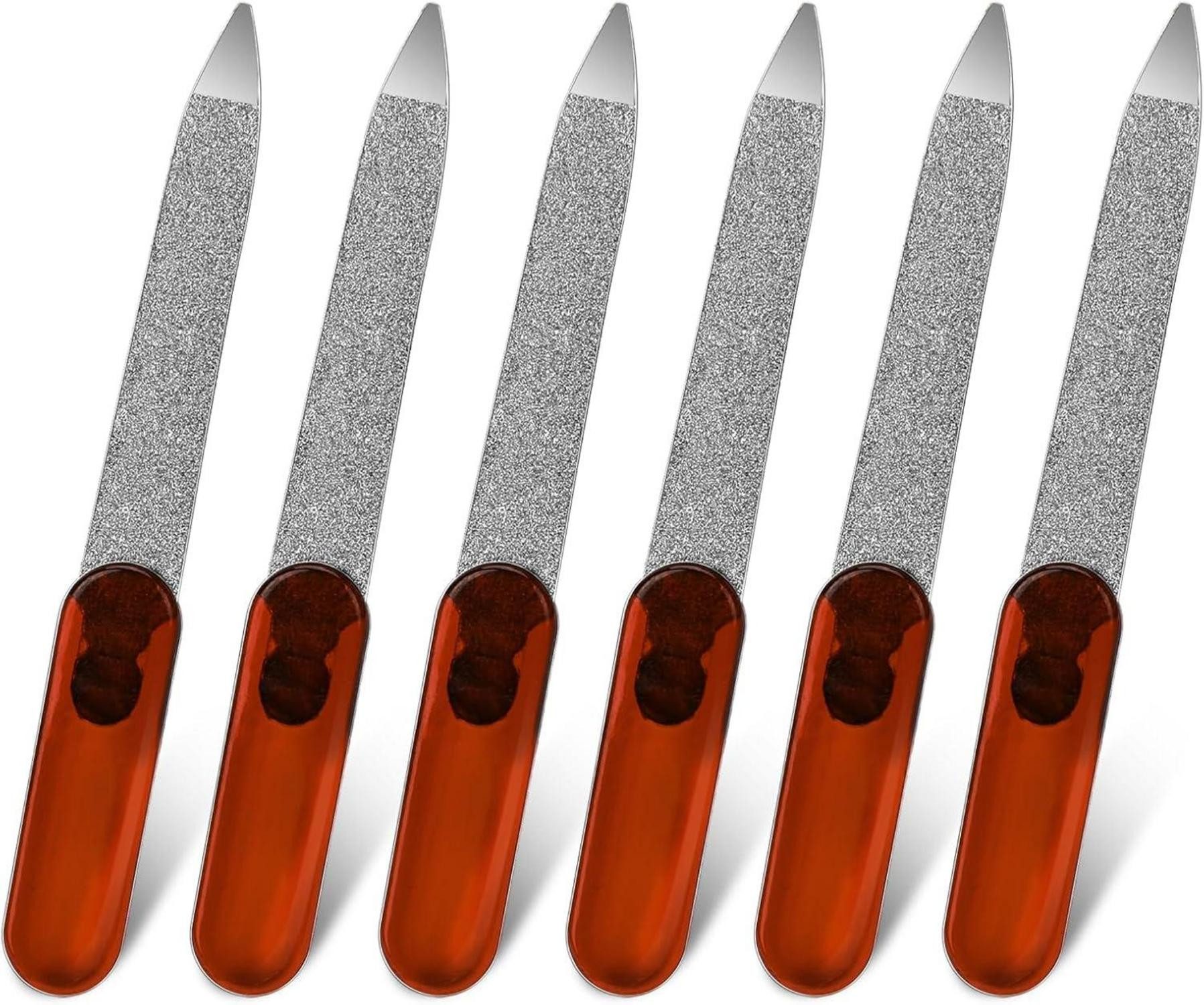 Reiseformfeile 6 Stück Mini Schwert Nagelfeile Metall Edelstahl Fingernagelfeilen