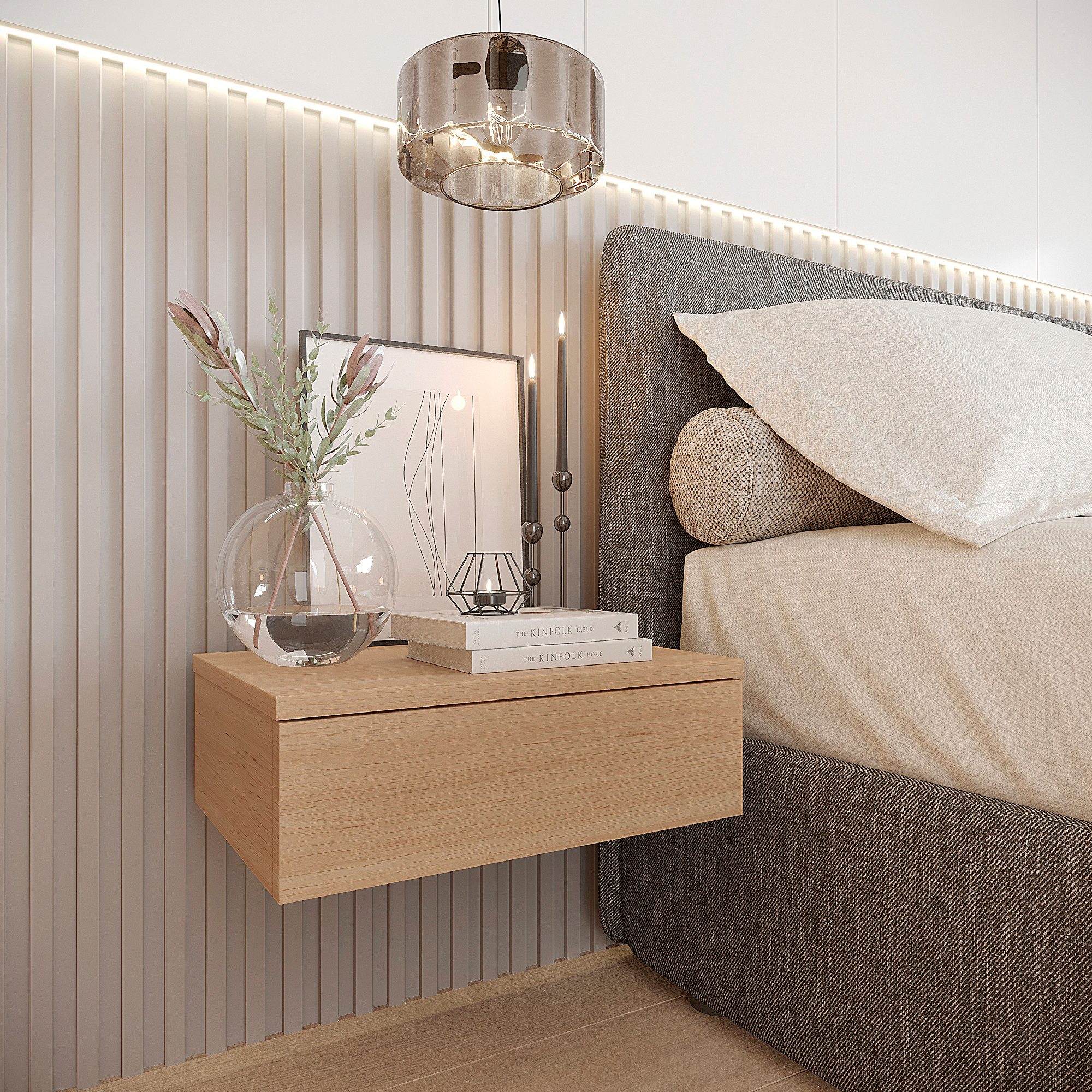 KOMTO Wandregal mit Schublade 2er Set Nachttisch Wandschublade Monaco 2 pcs günstig online kaufen