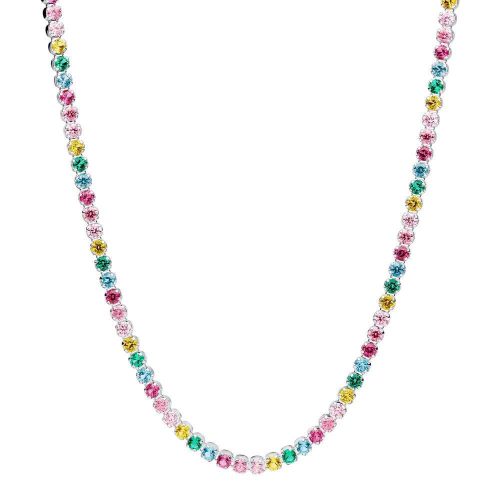 Pandora Silberkette 394648C01-40, Bunt, Tenniskette, Zirkonia, Kristalle