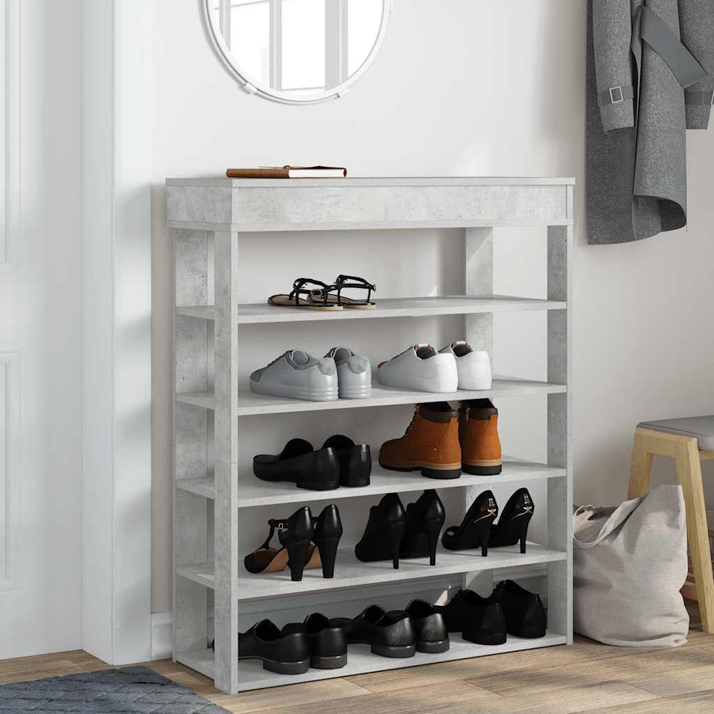 vidaXL Schuhregal Schuhregal Betongrau 80x30x98 cm günstig online kaufen