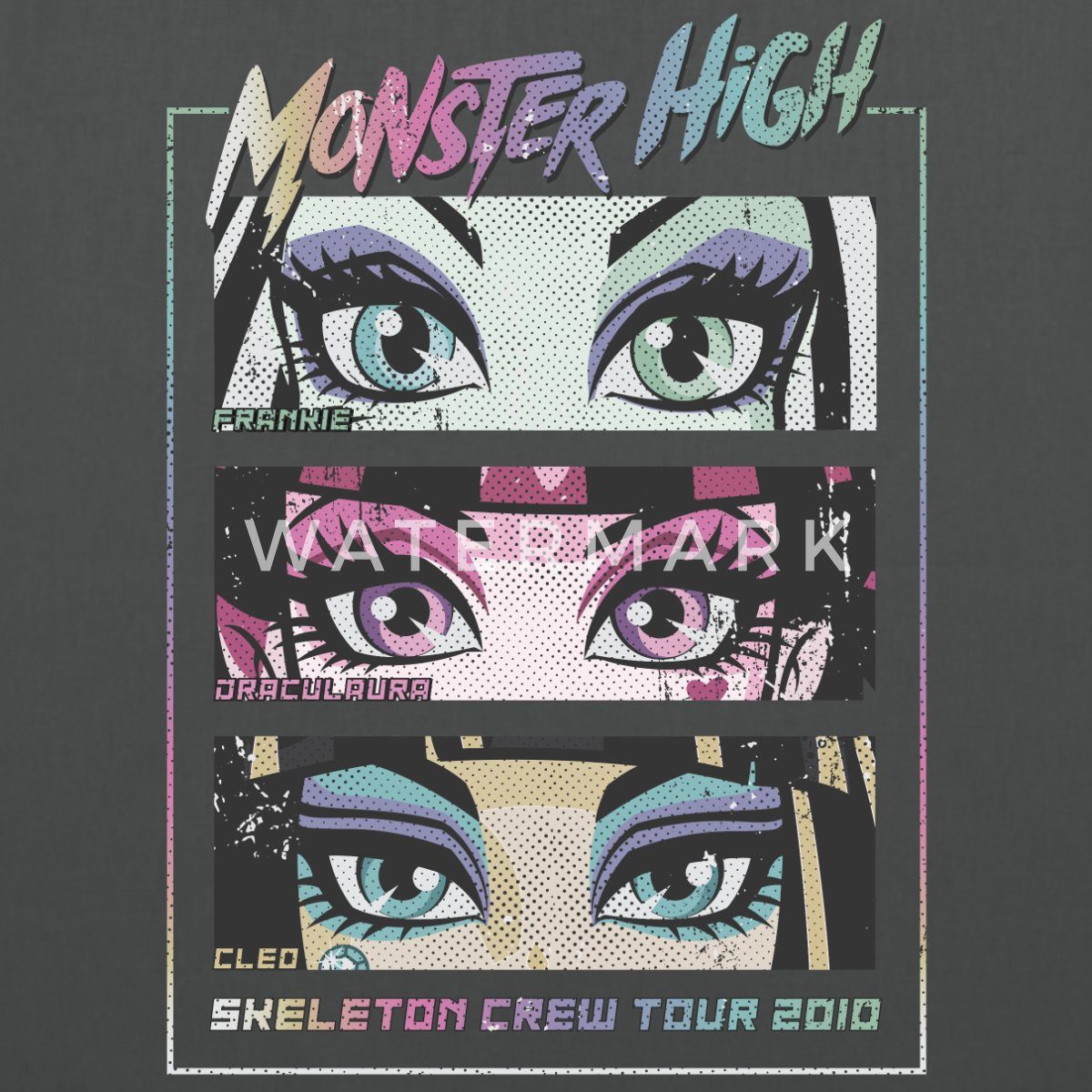 Spreadshirt Henkeltasche Monster High™ Skeleton Crew Tour 2010 Stoffbeutel (1-tlg)
