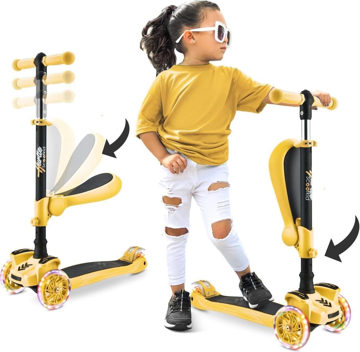 Dreiradscooter Kinderroller, Scooter Kinder, Kinderroller ab 1-14 Jahre, Cityroller
