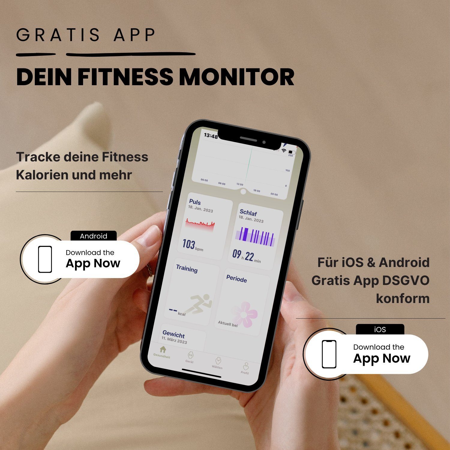 XCOAST SIONA 2 Damen Smartwatch (4,2 cm/1,3 Zoll, iOS Android) ROSE GOLD, Damen Fitness Tracker, neueste Generation, Blutsauerstoffmesser, Wasserdicht, flach, P – Bild 5 von 5