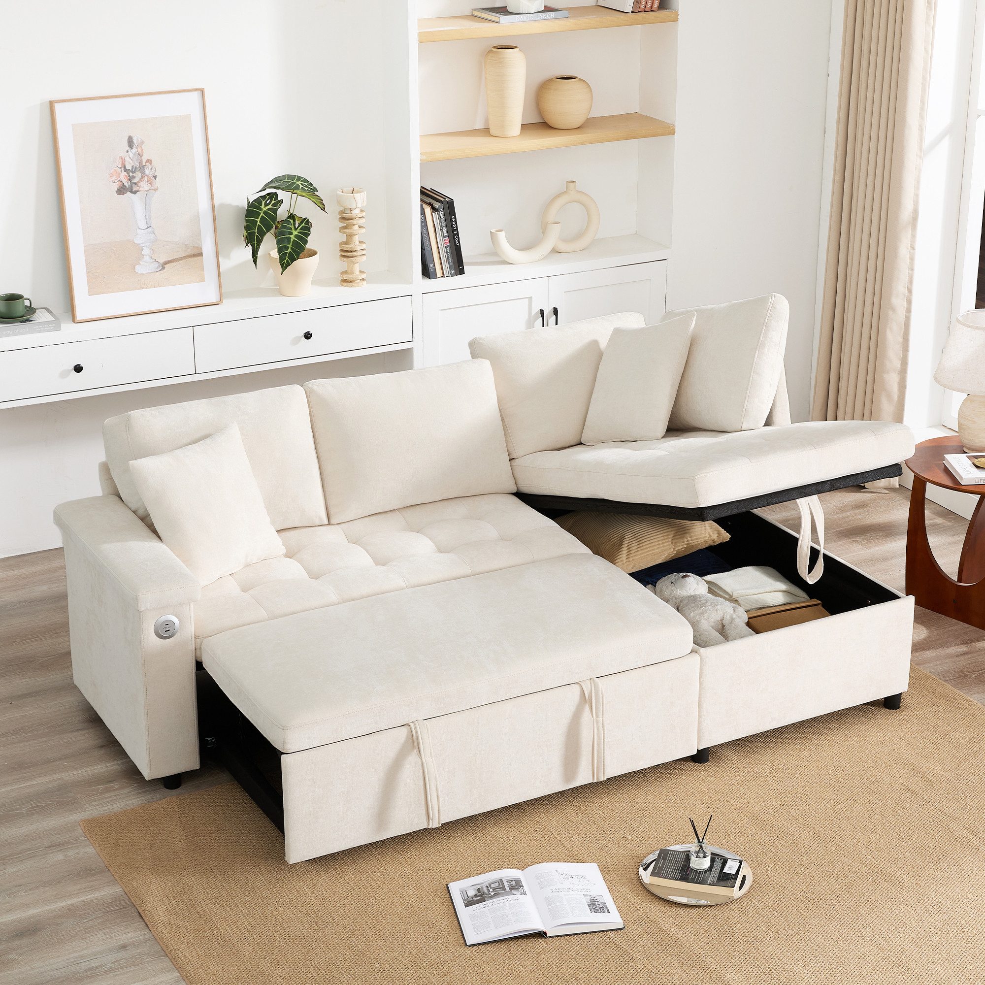 TavilaEcon Ecksofa L-Sofa mit ausziehbarer Liegefäche günstig online kaufen