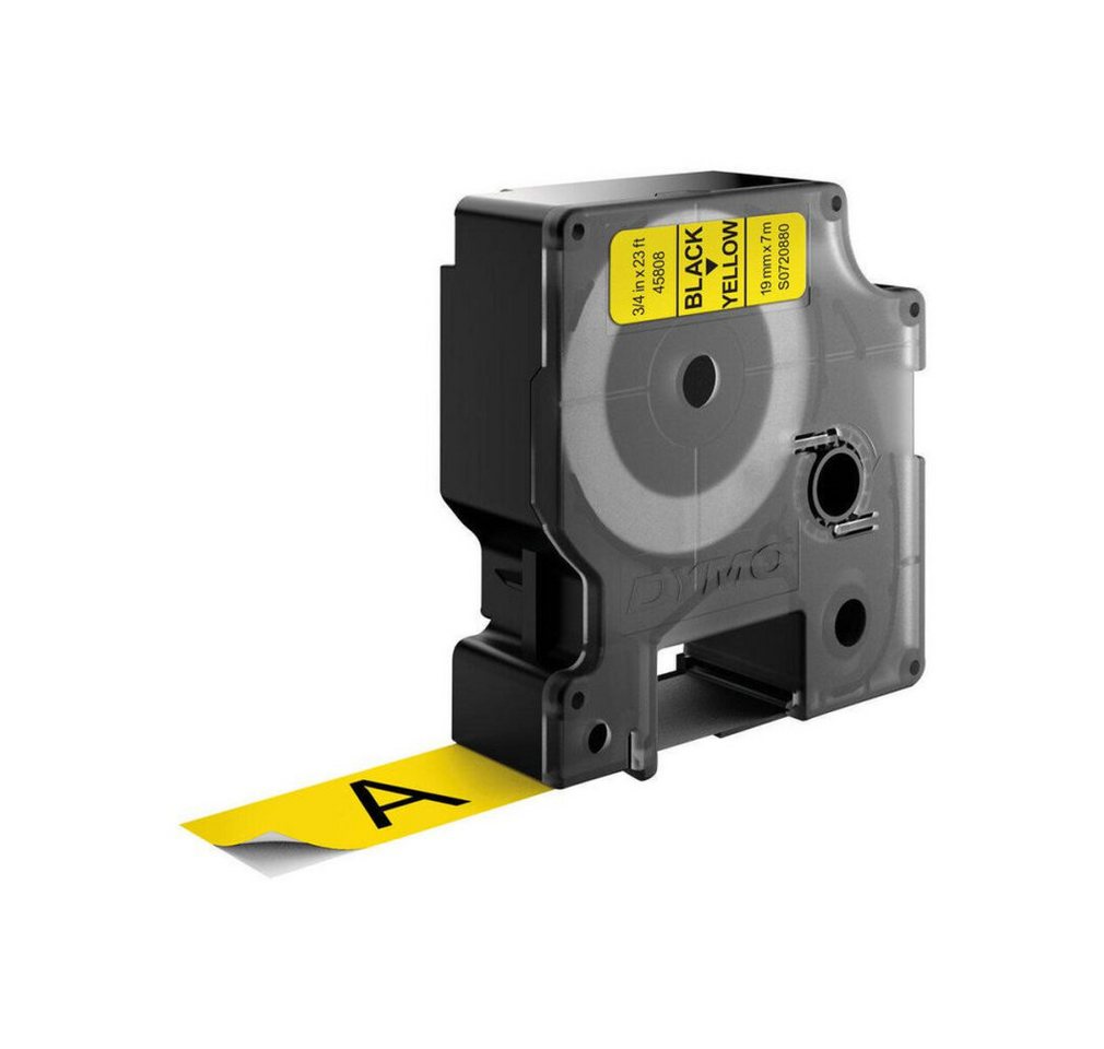 Thumbnail - DYMO Etiketten Schriftband 45808 Yellow Gelb Black Schwarz (S0720880)