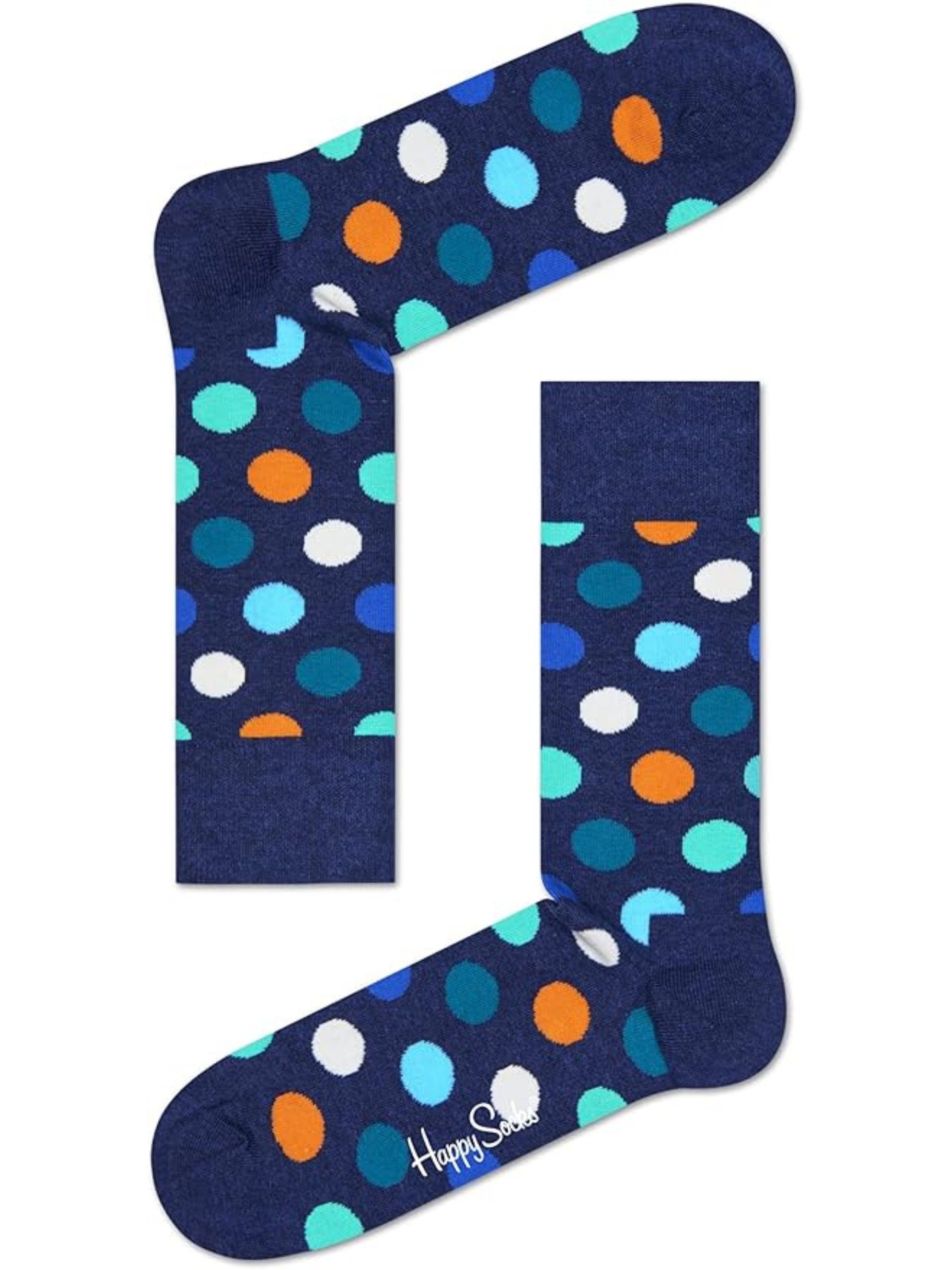 Happy Socks Basicsocken 4er Pack (41-46) Baumwoll Socken mit Motiv Navy Socks Logo