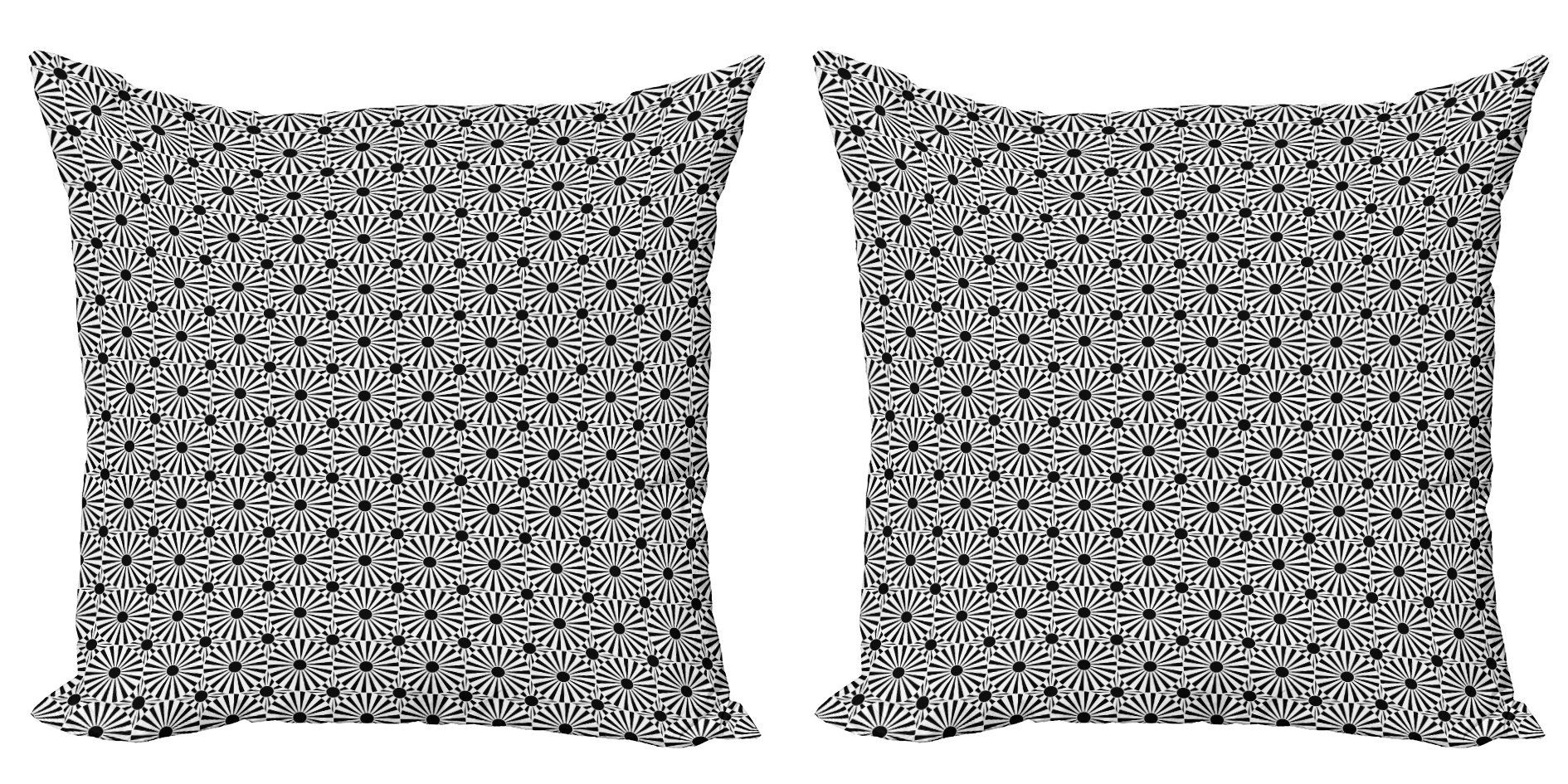 Kissenbezüge Modern Accent Doppelseitiger Digitaldruck, Abakuhaus (2 Stück), verrückte Kunst Fanning Runde Stripes
