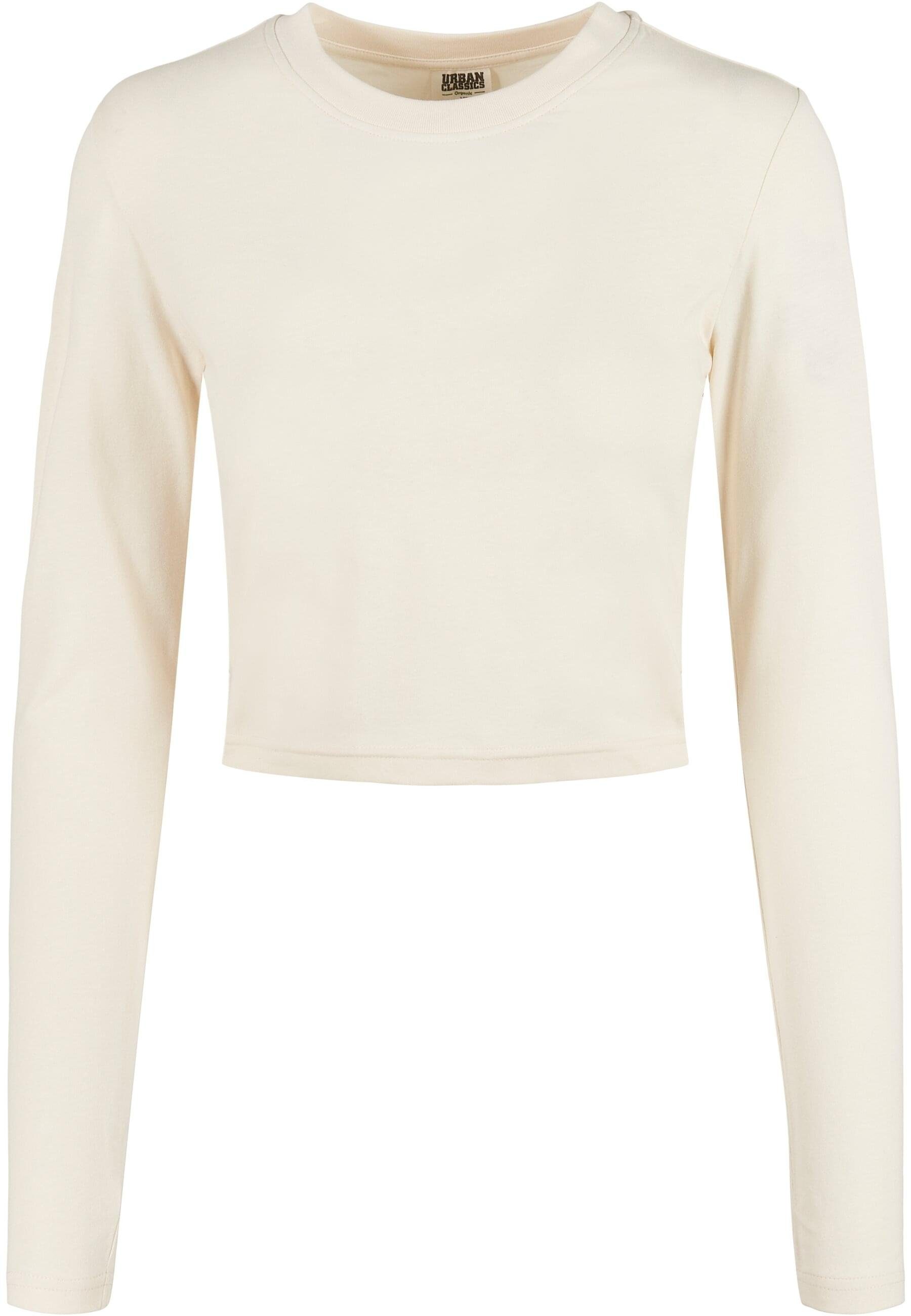 URBAN CLASSICS Langarmshirt Damen Longsleeve Organic Cropped whitesand (1-tlg) Ladies