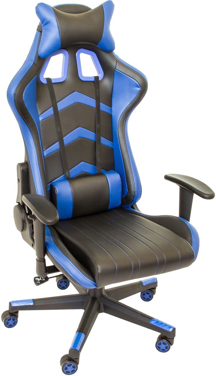 verstellbare Design, Wipp-Mechanismus Haushalt und Rückenlehne, Rückenkissen mit blau-schwarz Nacken- NATIV Gaming-Stuhl Rückenkissen und Racing Gaming-Stuhl verstellbar, (Stück), Nachen-