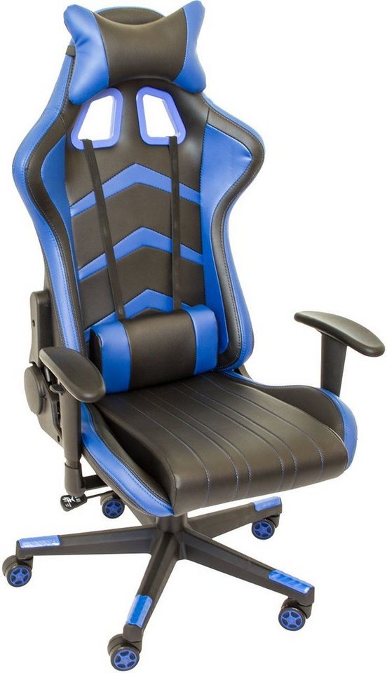 NATIV Haushalt Gaming-Stuhl Gaming-Stuhl mit Nachen- und Rückenkissen  (Stück), Nacken- und Rückenkissen verstellbar, Racing Design, verstellbare  Rückenlehne, Wipp-Mechanismus