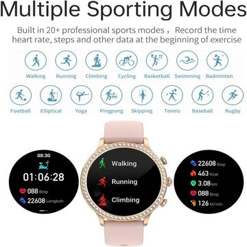 findtime Smartwatch (1,35 Zoll, Android, iOS), mit Herzfrequenz,Blutsauerstoff, Blutdruckmessgerät, Aktivitätstracker