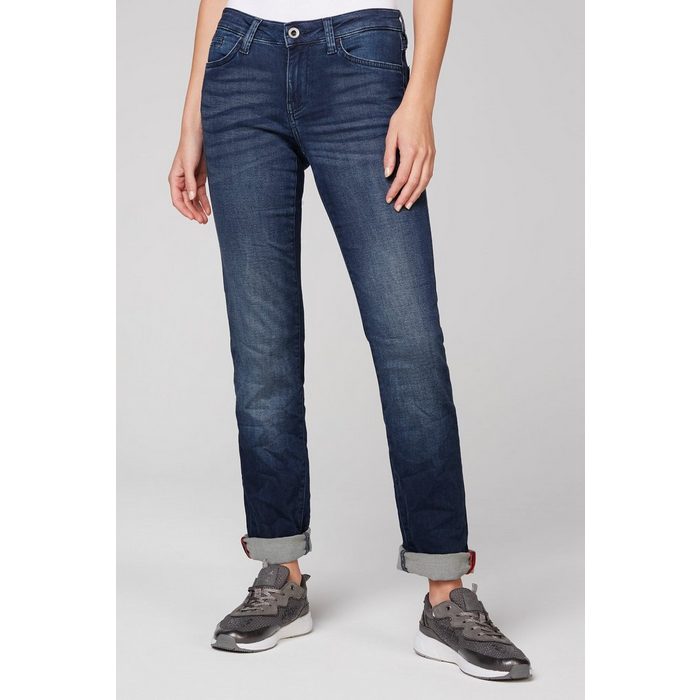 SOCCX Regular-fit-Jeans Münztasche mit Ziernaht