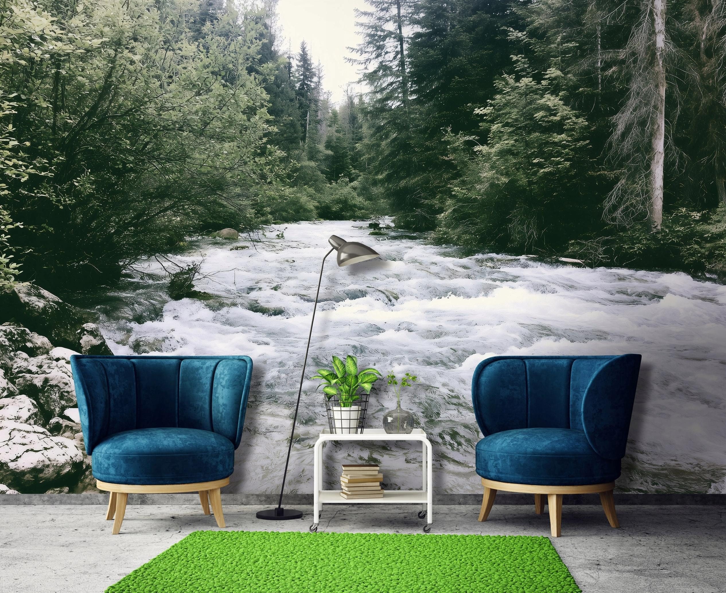Wallarena Fototapete Vlies Fluss, glatt, 150 x 105 cm