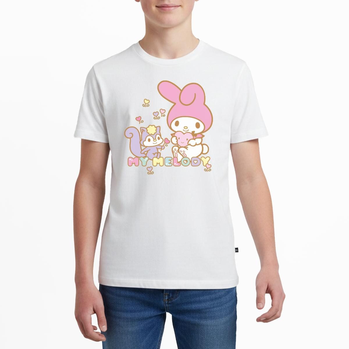 T-Shirt My Melody Pflückt Mit Risu Herzblümchen Teenager Premium T-Shirt