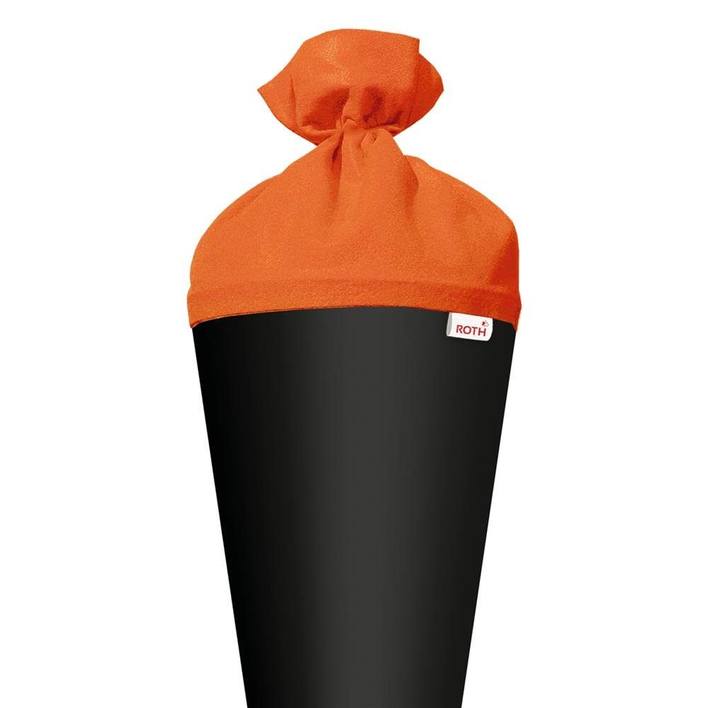 Roth Schultüte Basteltüte 70 cm, rund schwarz Einschulung Zuckertüte Rot(h)-Spitze Filz-Verschluss