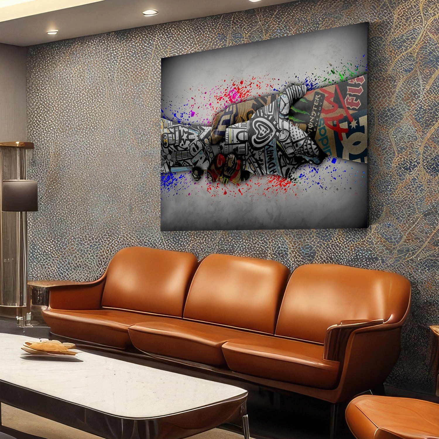 Artedinoi Leinwandbild Graffiti Street Art Hände Wandbild Leinwandbild Kunstdruck XL Wanddeko, Hände, Graffiti