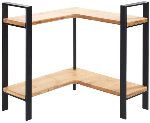 WENKO Küchenregal Modell Lou, 2 Ablagen aus Bambus, stehendes Küchen-Eckreg günstig online kaufen