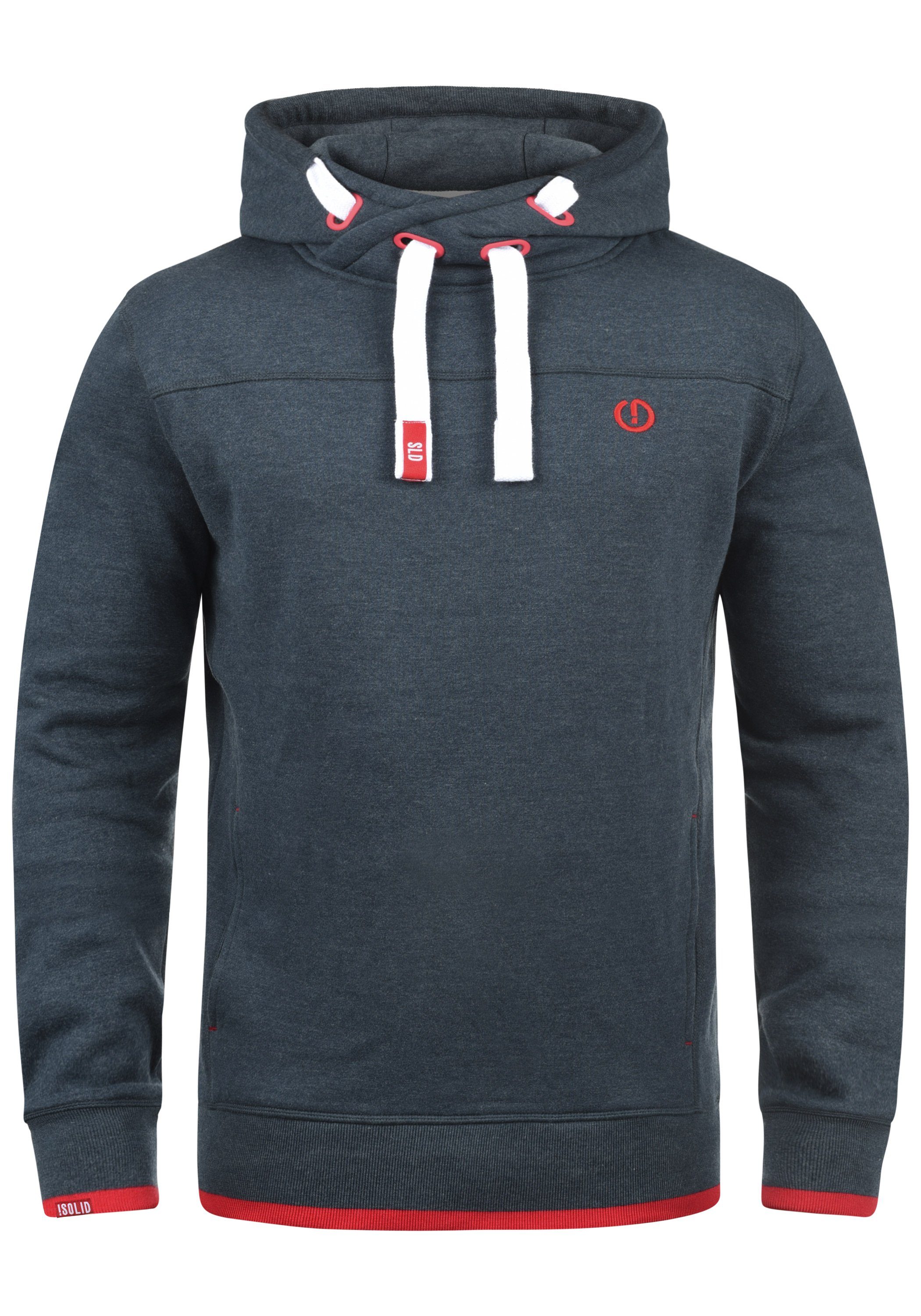 Solid Hoodie SDBenjamin Hood mit Insignia Kragen Kapuzensweatshirt Blue Melange Cross-Over (8991)