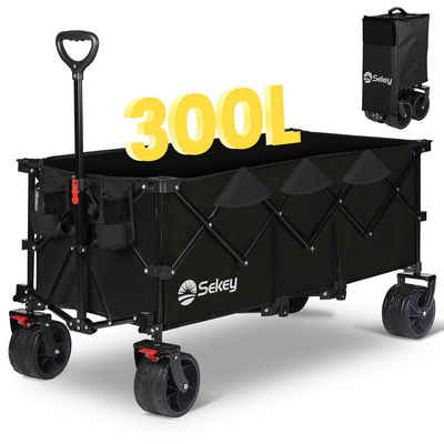 Sekey Bollerwagen Sekey Bollerwagen Faltbar XXXL Superlang 4013, 300L 150KG, Alle-Gelände Reifen, Ultrakompakte Faltgröße, mit Bremsen