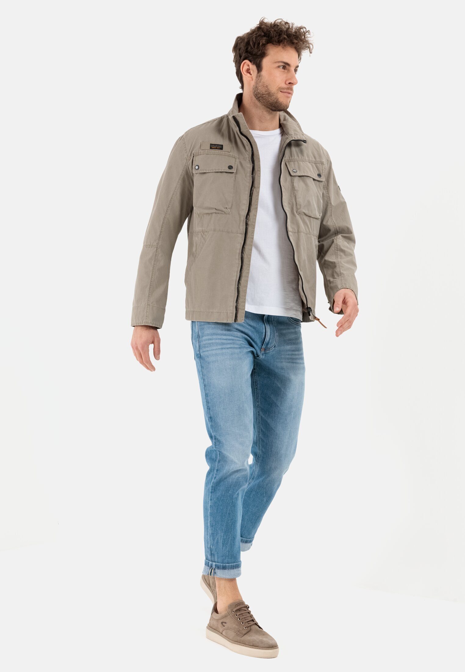 camel active Blouson mit Stehkragen Langarm Markenlabel