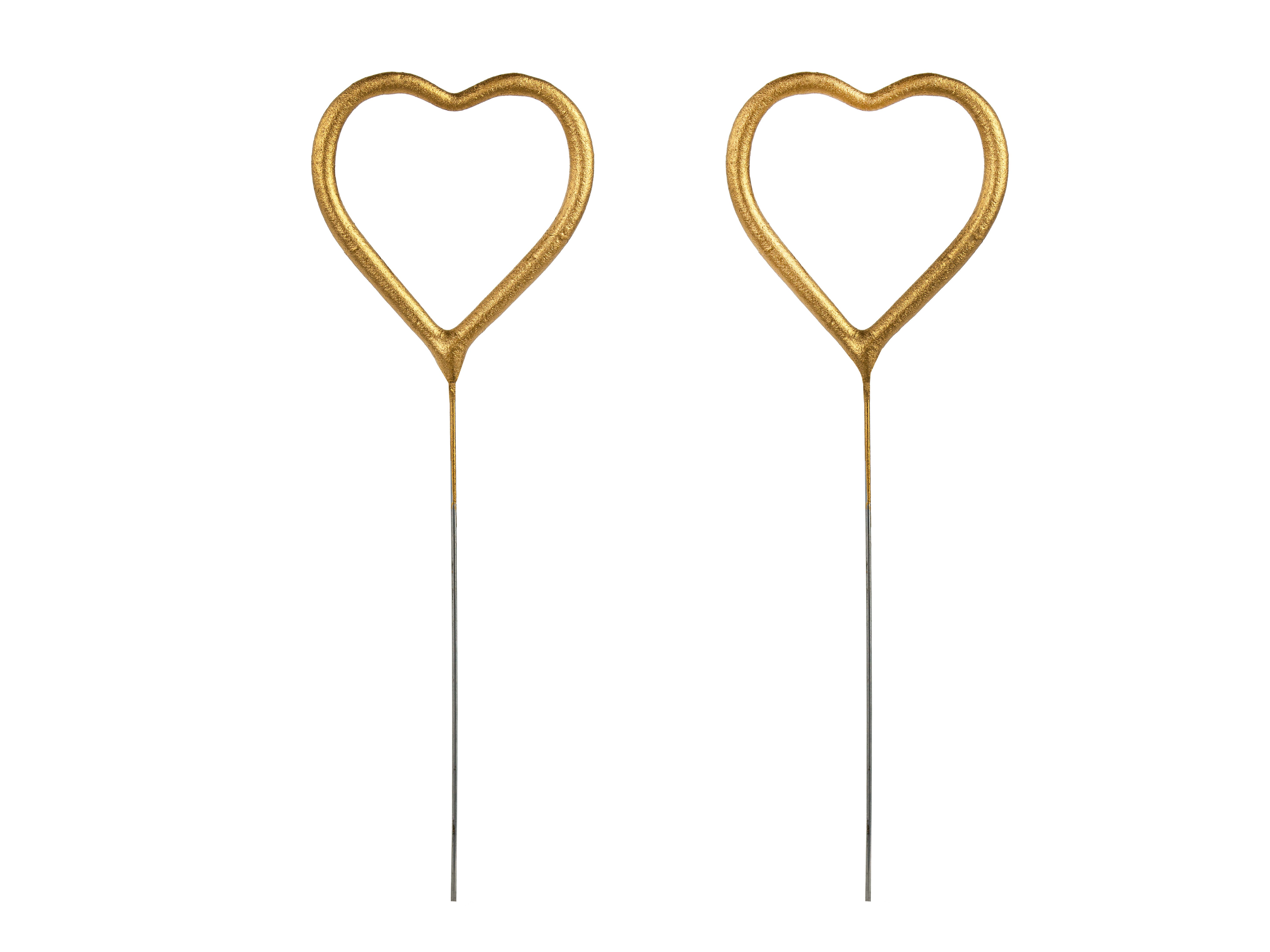Hängedekoration 2 Wunderkerzen Herz ca. 16,5 cm, Gold