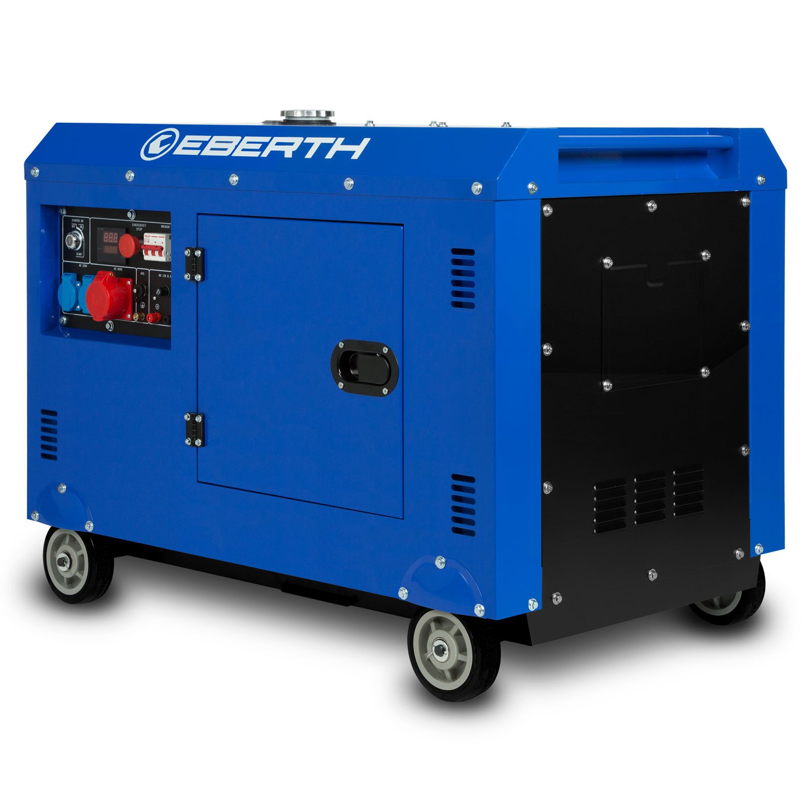 EBERTH Stromerzeuger 8000 Watt Notstromaggregat Diesel, Stromerzeuger mit 13,9 PS, 4-Takt Dieselmotor, 3-Phasen Stromgenerator mit 1x 400V