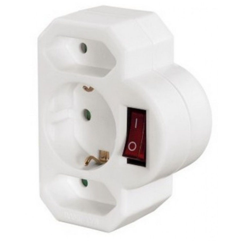 Hama 00108846 - 3fach Steckdosenadapter - Multischalter - weiß Steckdosenverteiler