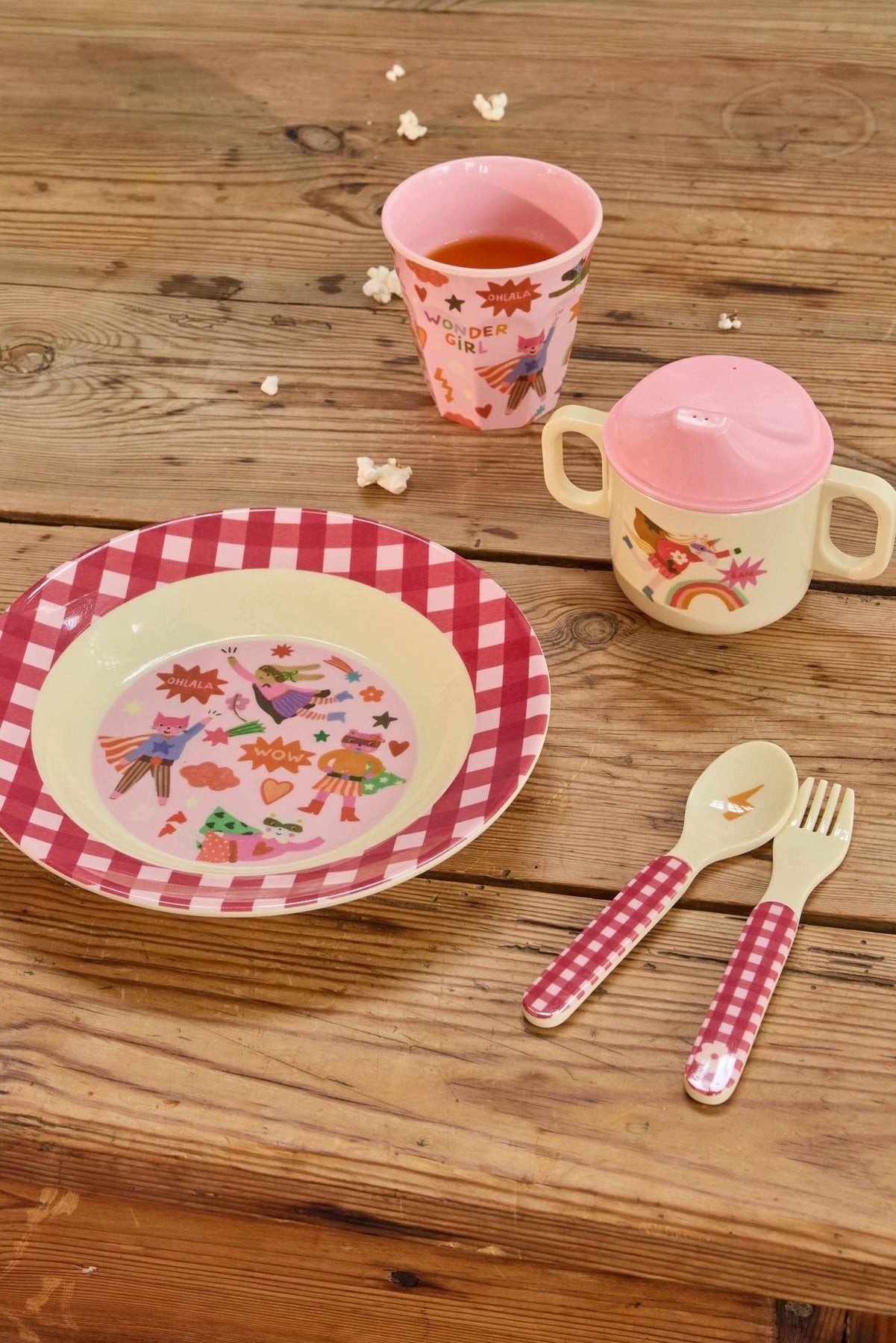 rice Becher Rice Melamin Medium Becher - Super Hero Rosa 250ml, 1-tlg., Melamin