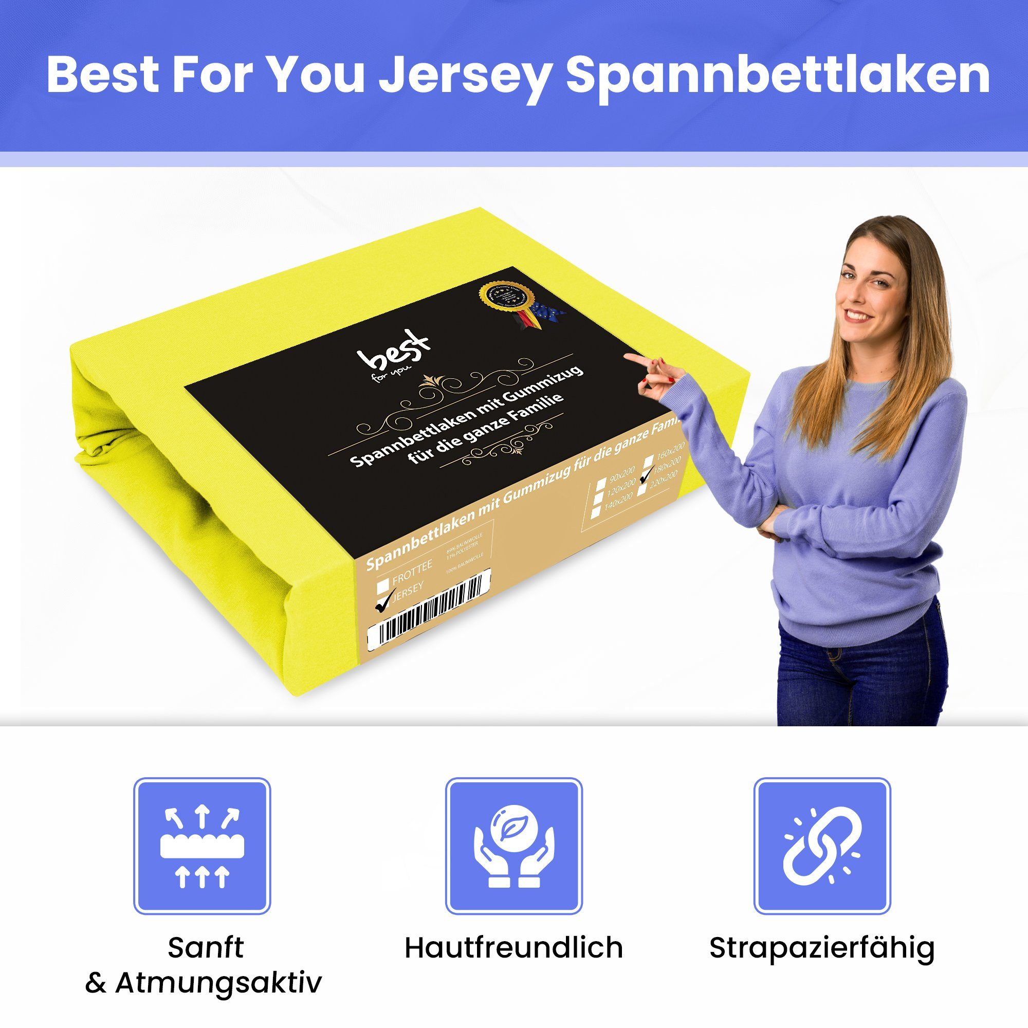 Best for You Spannbettlaken Jersey-Spannbettlaken – kuscheliger Schlafkomfo günstig online kaufen