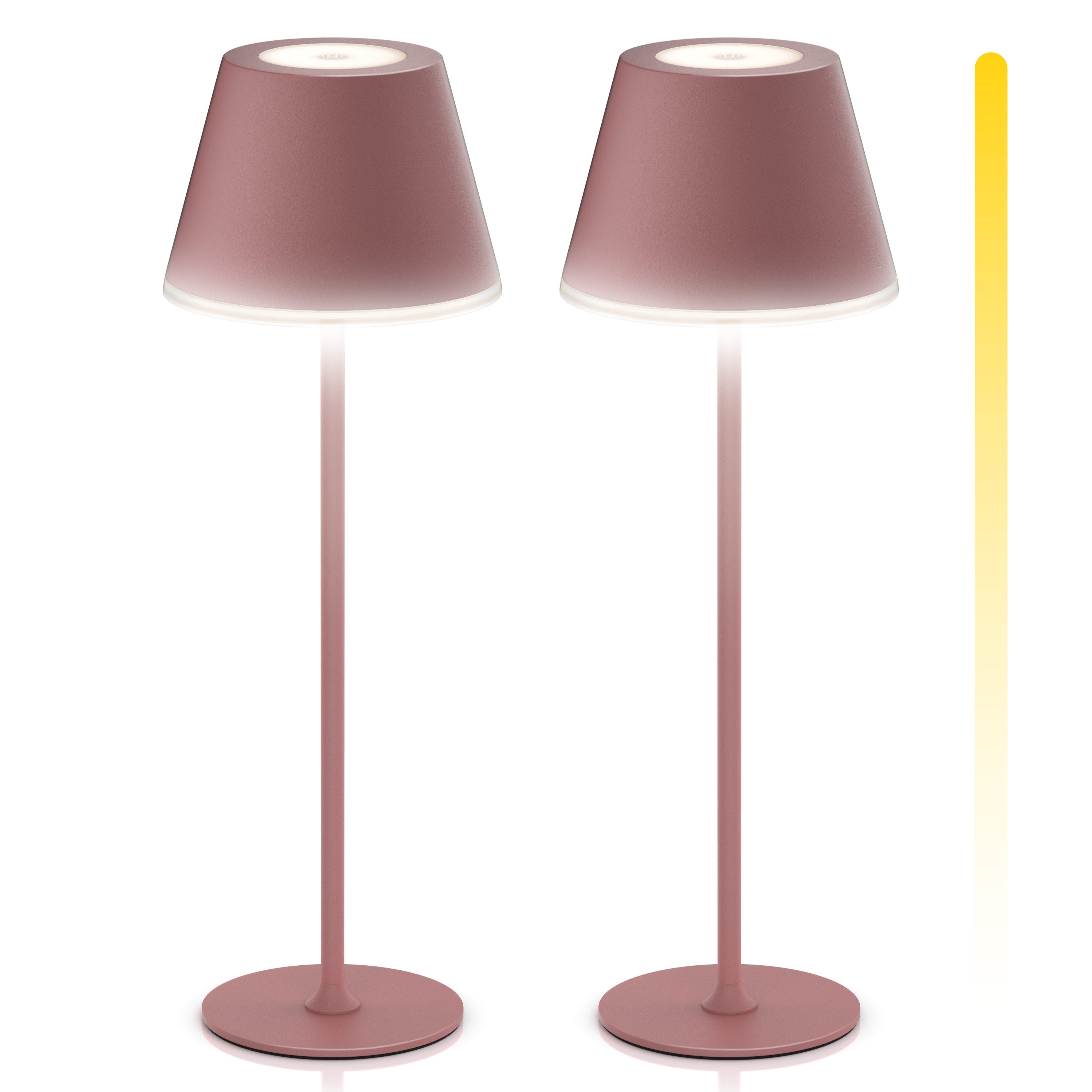 Brandson LED Tischleuchte mit Akku, Kabellos, mit Touch, Helligkeit stufenlos dimmbar, aus Metal, Dimmfunktion; Ein-/Ausschalter; Farbwechsel; mehrere Helligkeitsstufen, LED fest integriert, Kaltweiß, Neutralweiß, Warmweiß, Tischlampe, Nachttischlampe, Leselampe, Schreibtischlampe, großer Akku