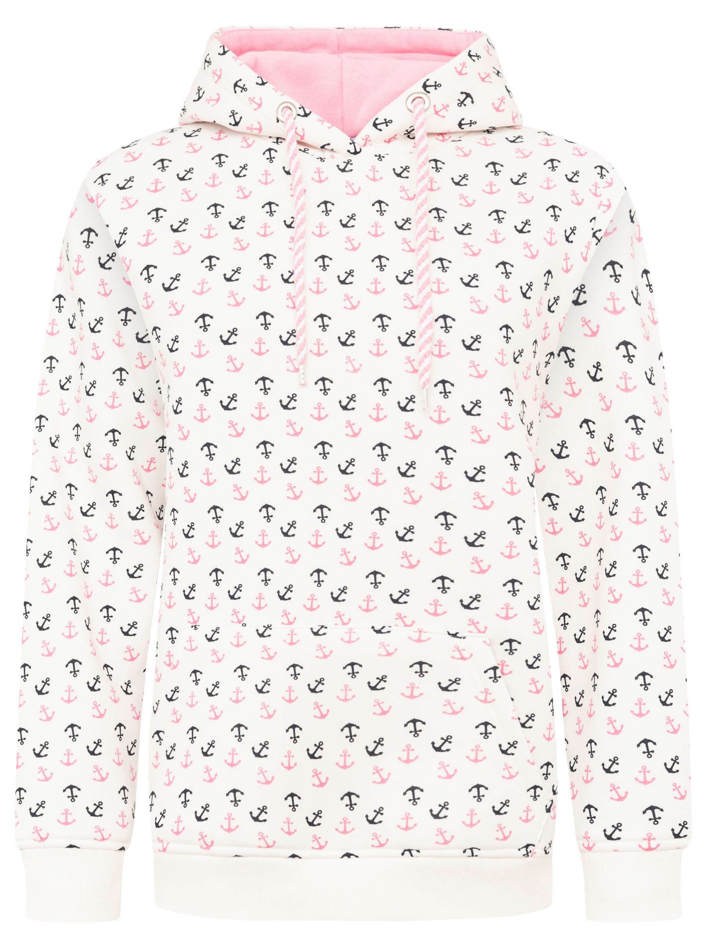 Zwillingsherz Hoodie "Anker AOP" allover Ankerprint, Kapuze mit Kordelzug, Kängurutasche