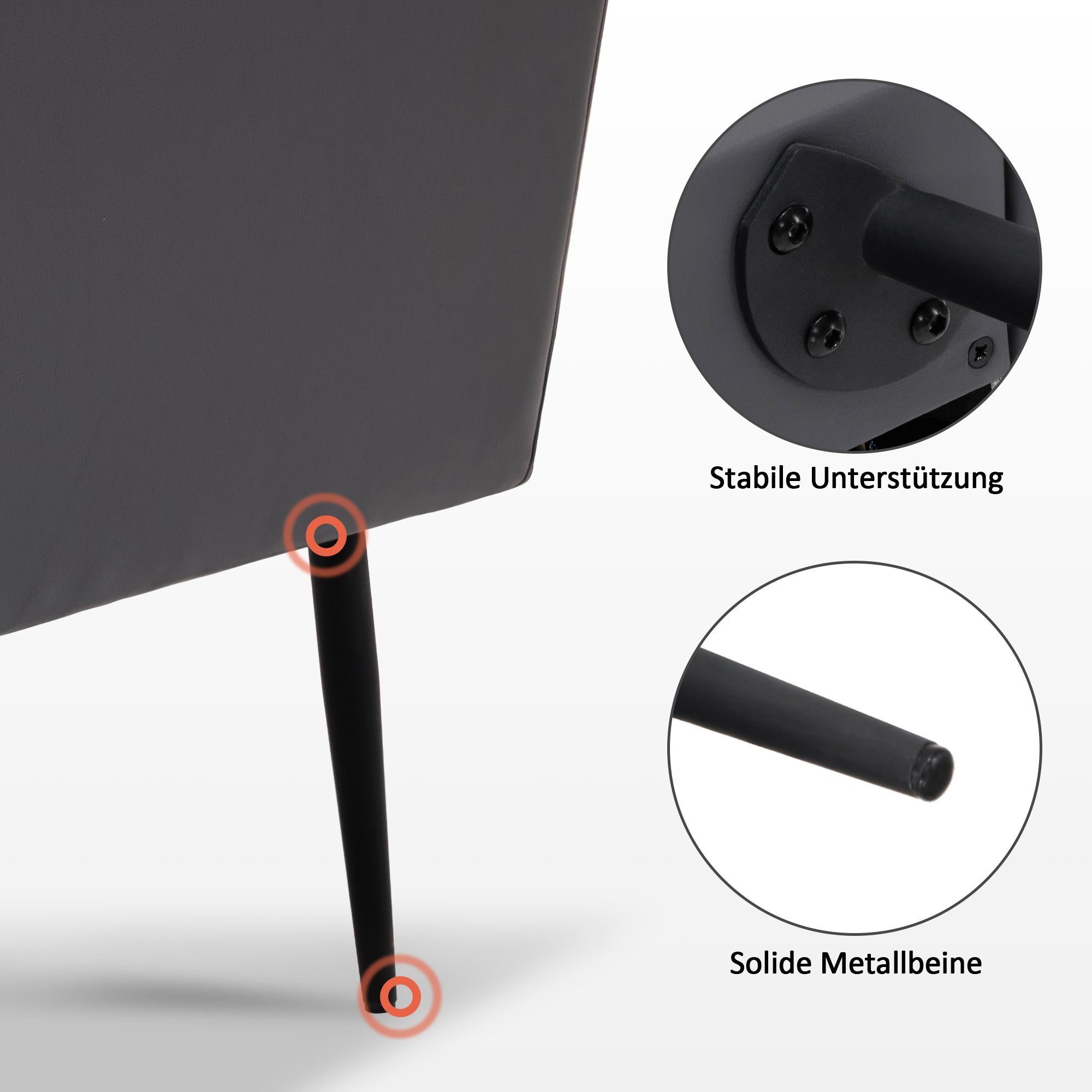 MCombo Ohrensessel M MCombo Ohrensessel mit Hocker 4707, Stoff/Kunstleder