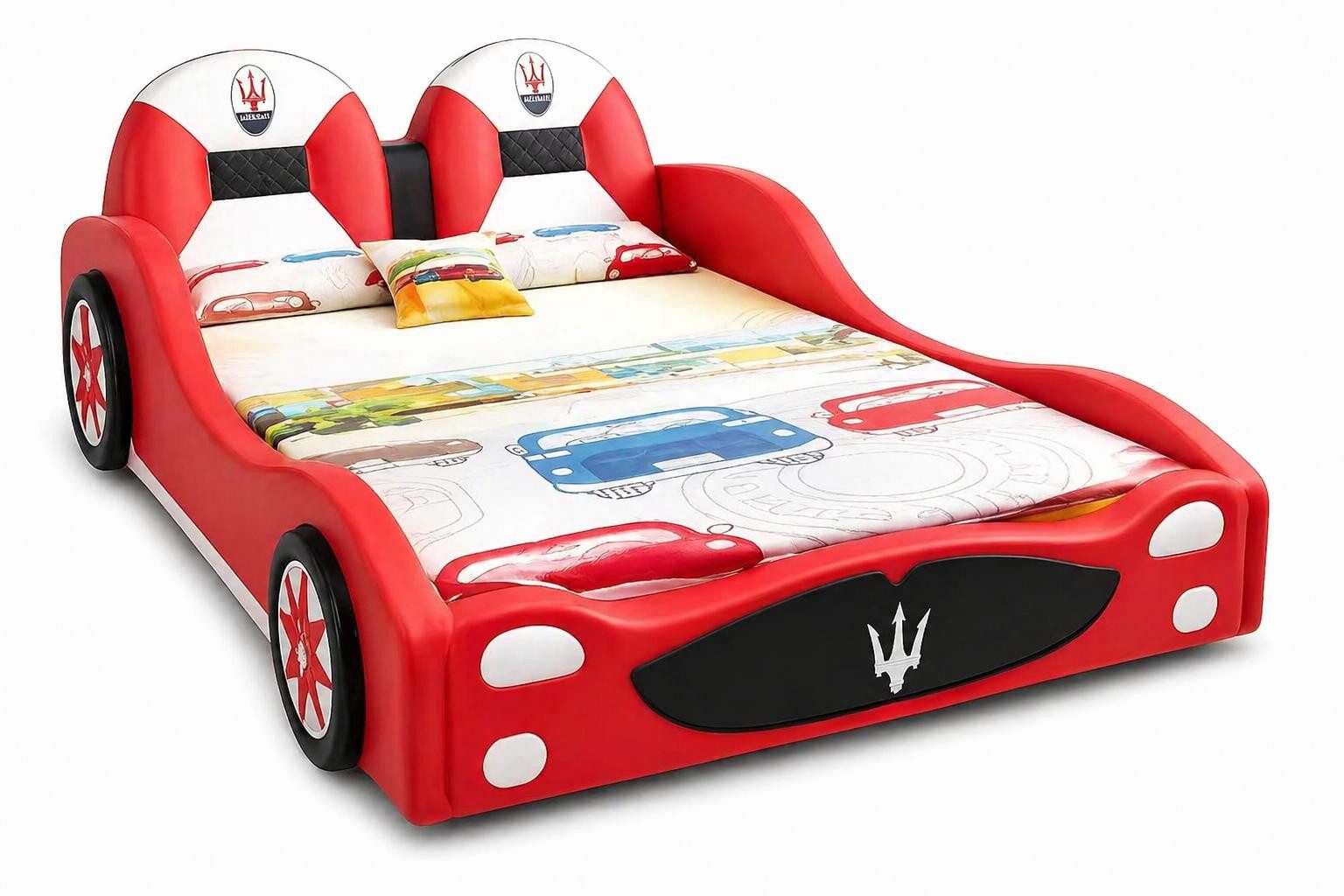 JVmoebel Autobett Rotes Kinderbett Auto Bett für Jungen LED Kinderbetten, Made in Europa