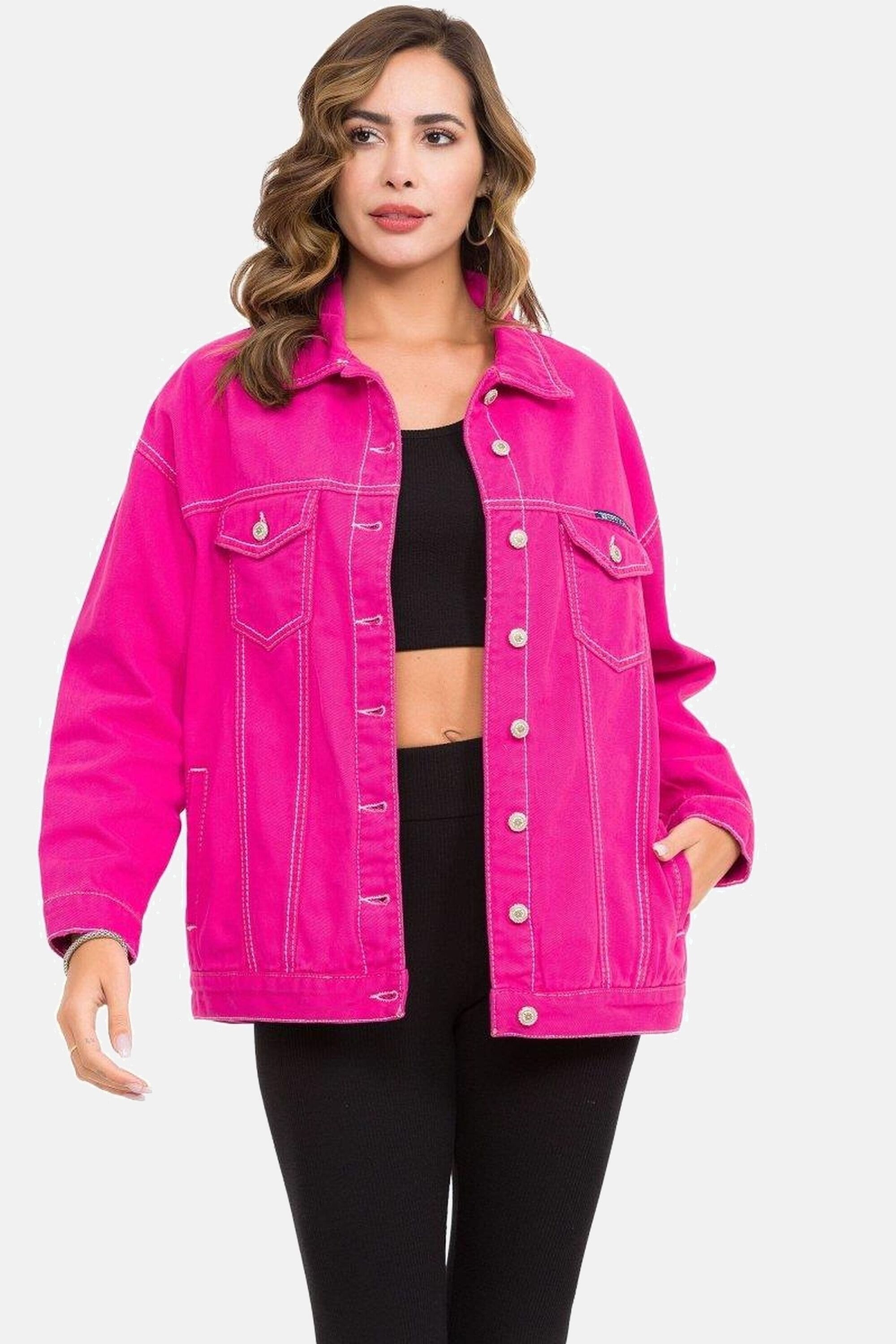 Cipo & Baxx Jeansjacke Jeansjacke mit stylischen auffälligen Elementen, WJ211