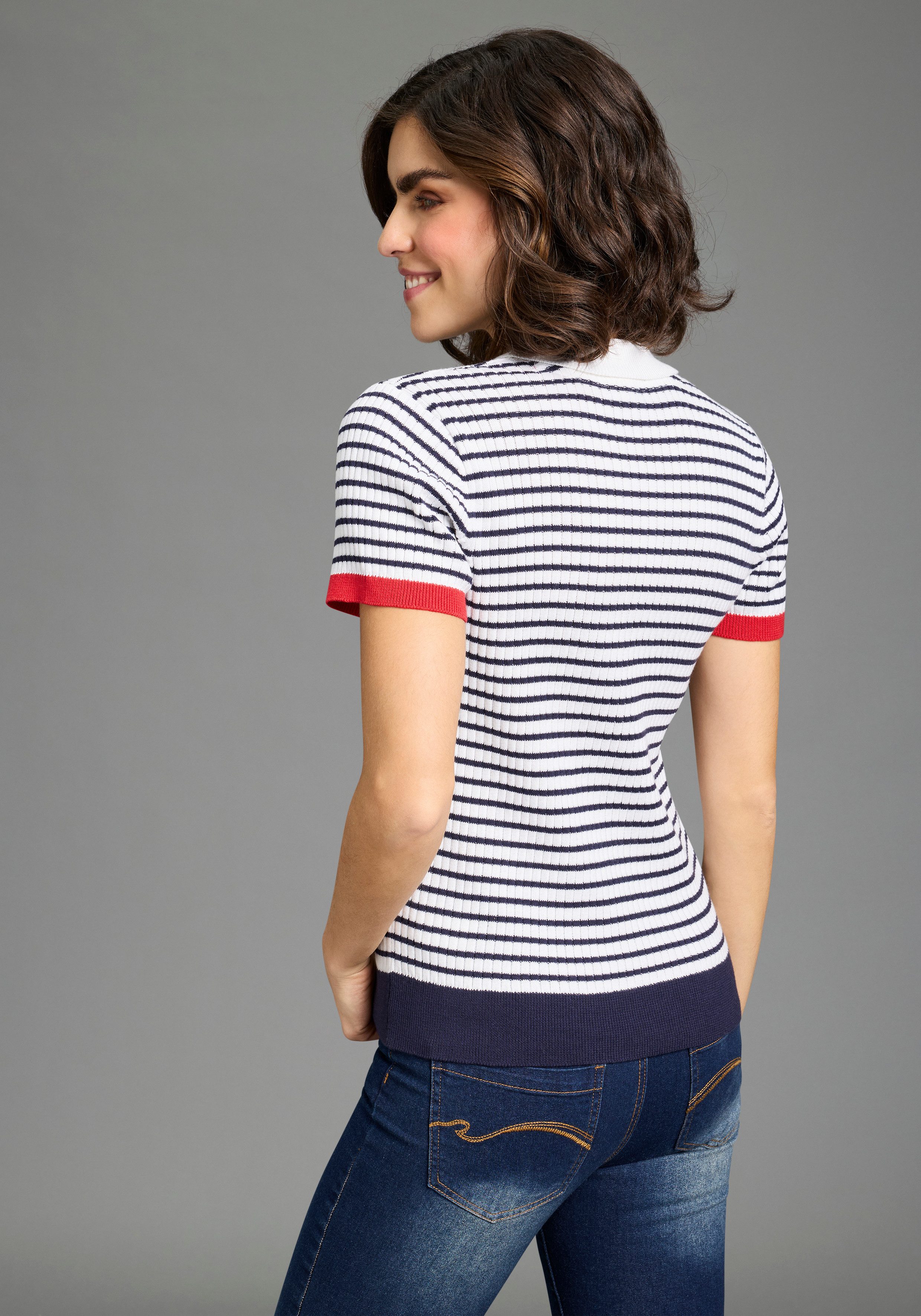 KangaROOS Polokragenpullover aus Baumwoll-Mix, Polokragen, schmale Basic-Passform