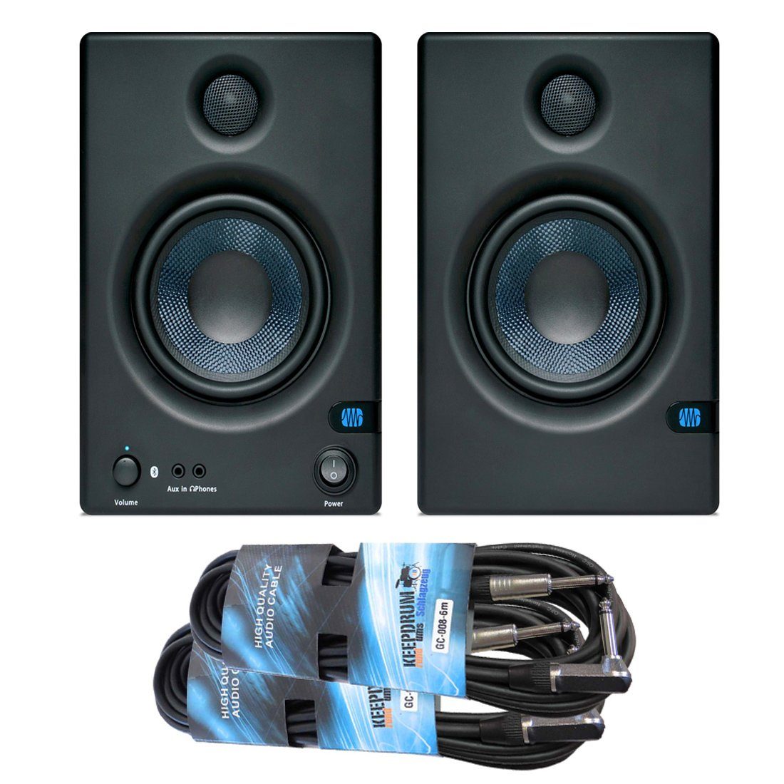 Presonus Presonus Eris E5 BT Monitor-Boxen + 2x Kabel Bluetooth-Lautsprecher