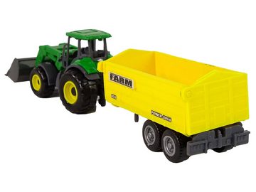 LEAN Toys Spielzeug-Auto Traktor Klein Anhänger Spielzeugtraktor Eimer Fahrzeug Landwirtschaft