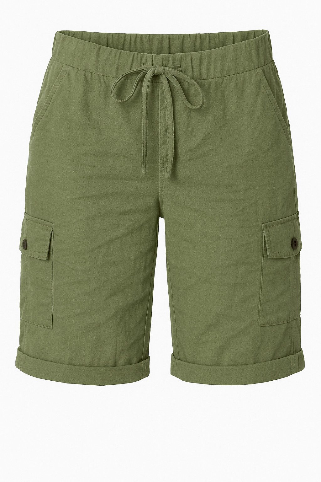 OriginalYou Cargoshorts Damen kurze Sommer Hose Stretch Bermuda Gummizug und Schnürung moderner Knitterlook, mit Gummizug & Schnürung