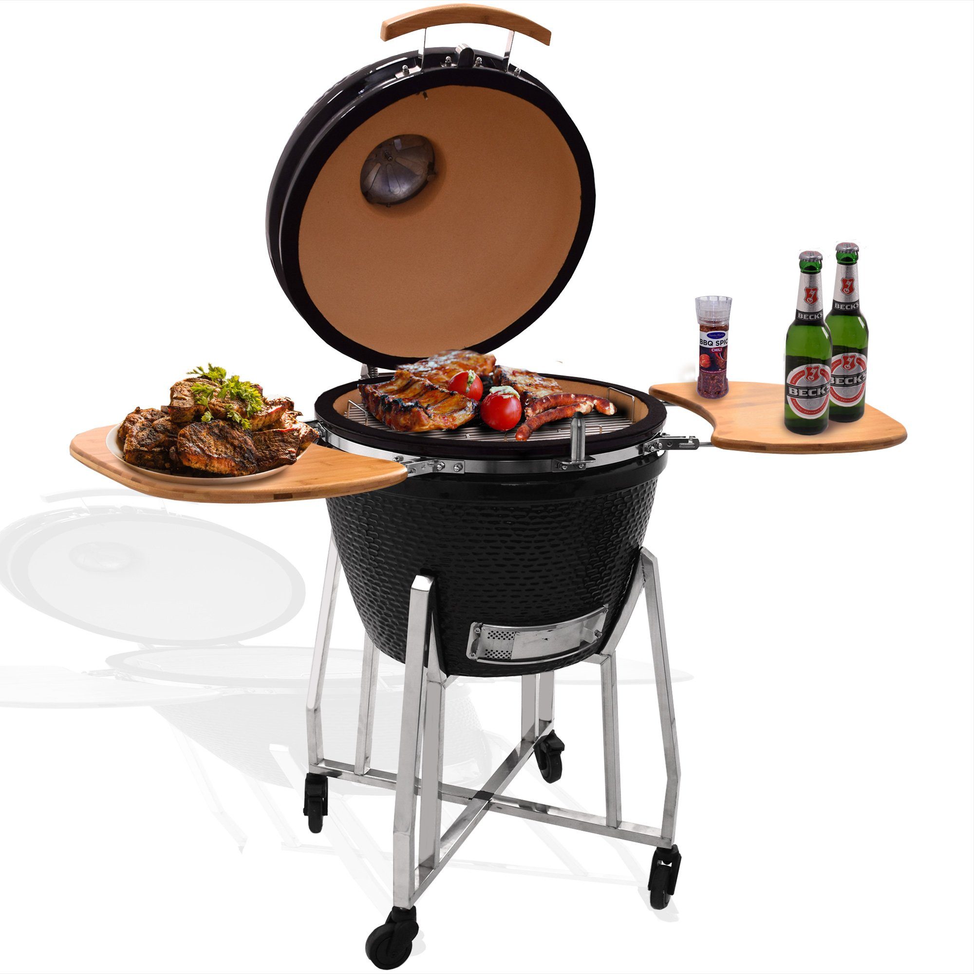 Syntrox Germany Standgrill Selbstreinigender Kamado Kugelgrill