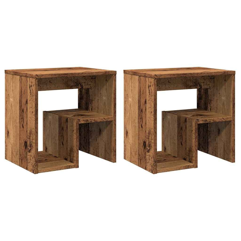 vidaXL Nachttisch NA Nachttische2er Set Altholz-Optik 40x30x40 cm Spanplatte