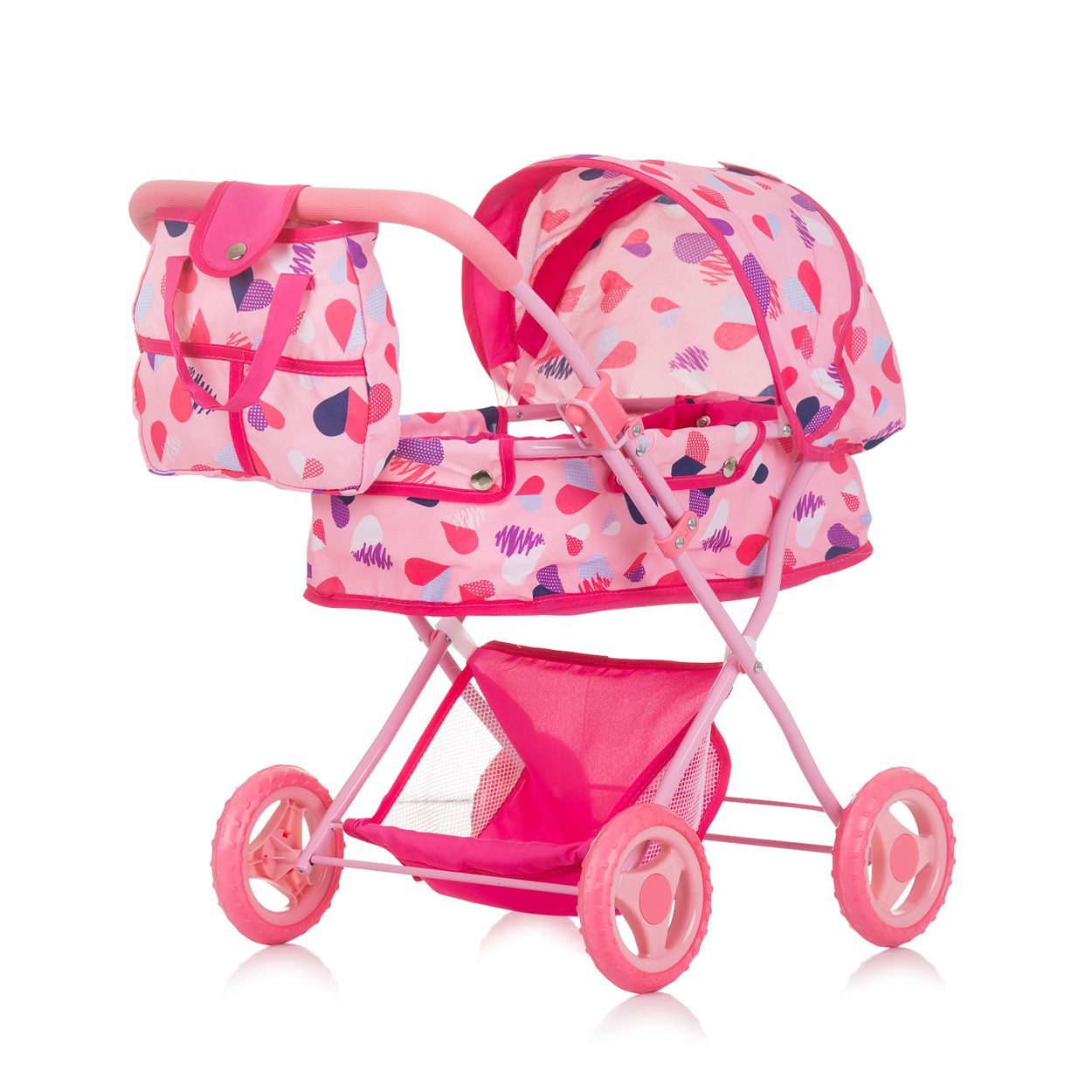 Chipolino Kombi-Puppenwagen Dora, Softtragetasche, Korb, Sonnendach, klappbar, Polyester, ab 3 Jahren