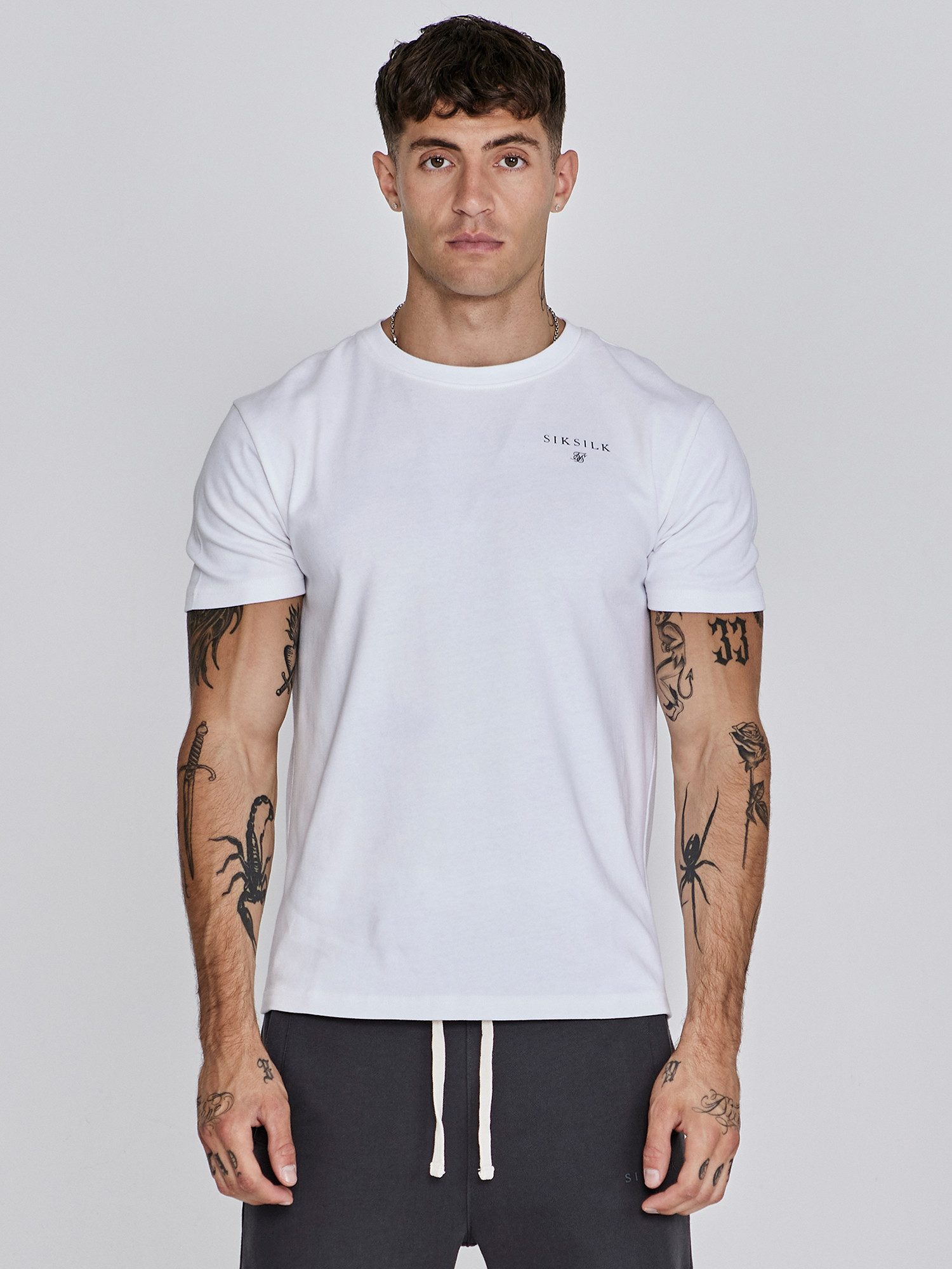 T-Shirt SikSilk Herren Weißes Relaxed Fit T-Shirt