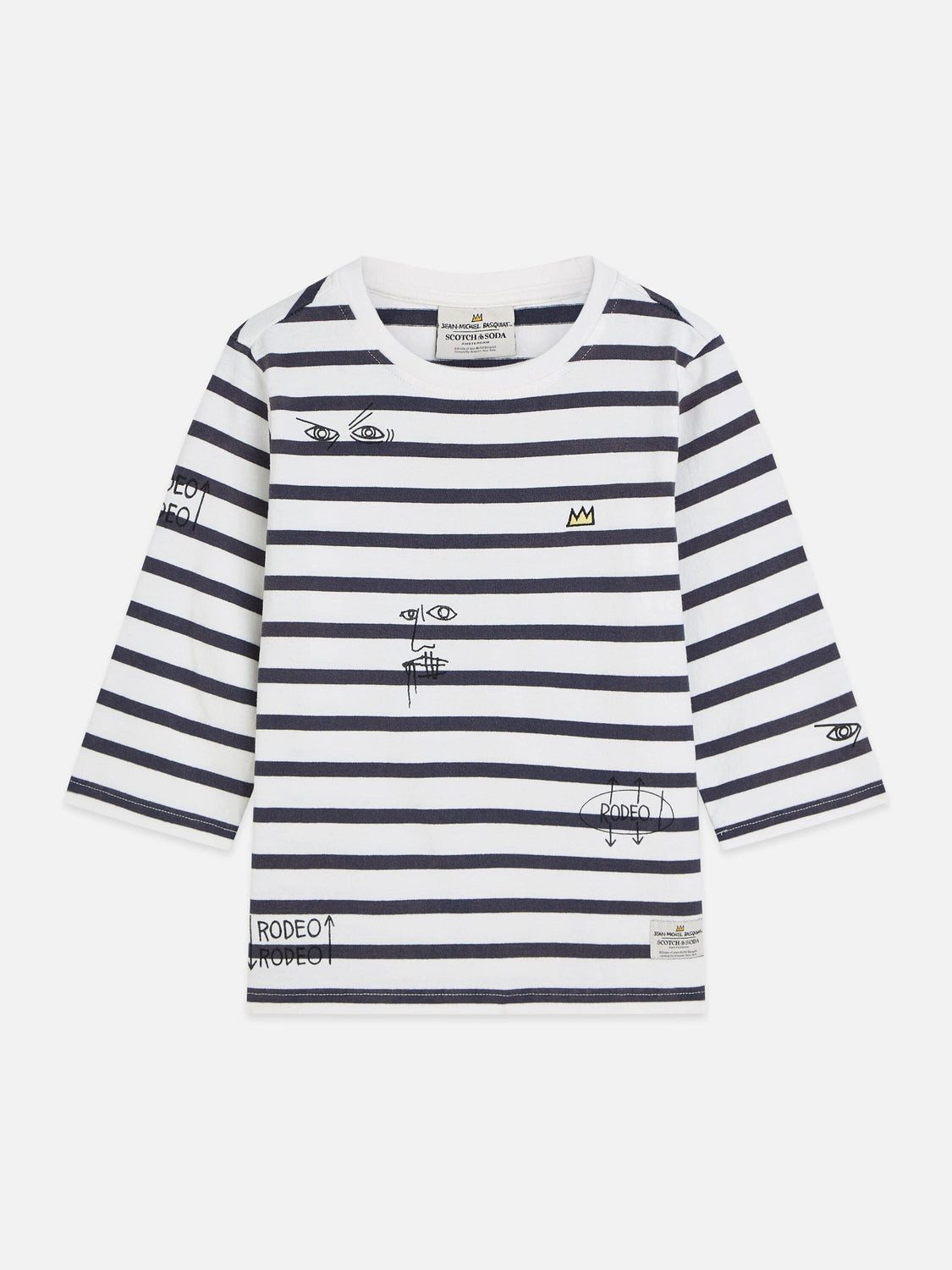 Scotch & Soda Langarmshirt Scotch & Soda Kids Longsleeve „Basquiat Breton Stripe“ – Blue/White