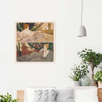 Posterlounge Wandfolie Alfons Mucha, Morgen- und Abenddämmerung, Schlafzimmer Malerei