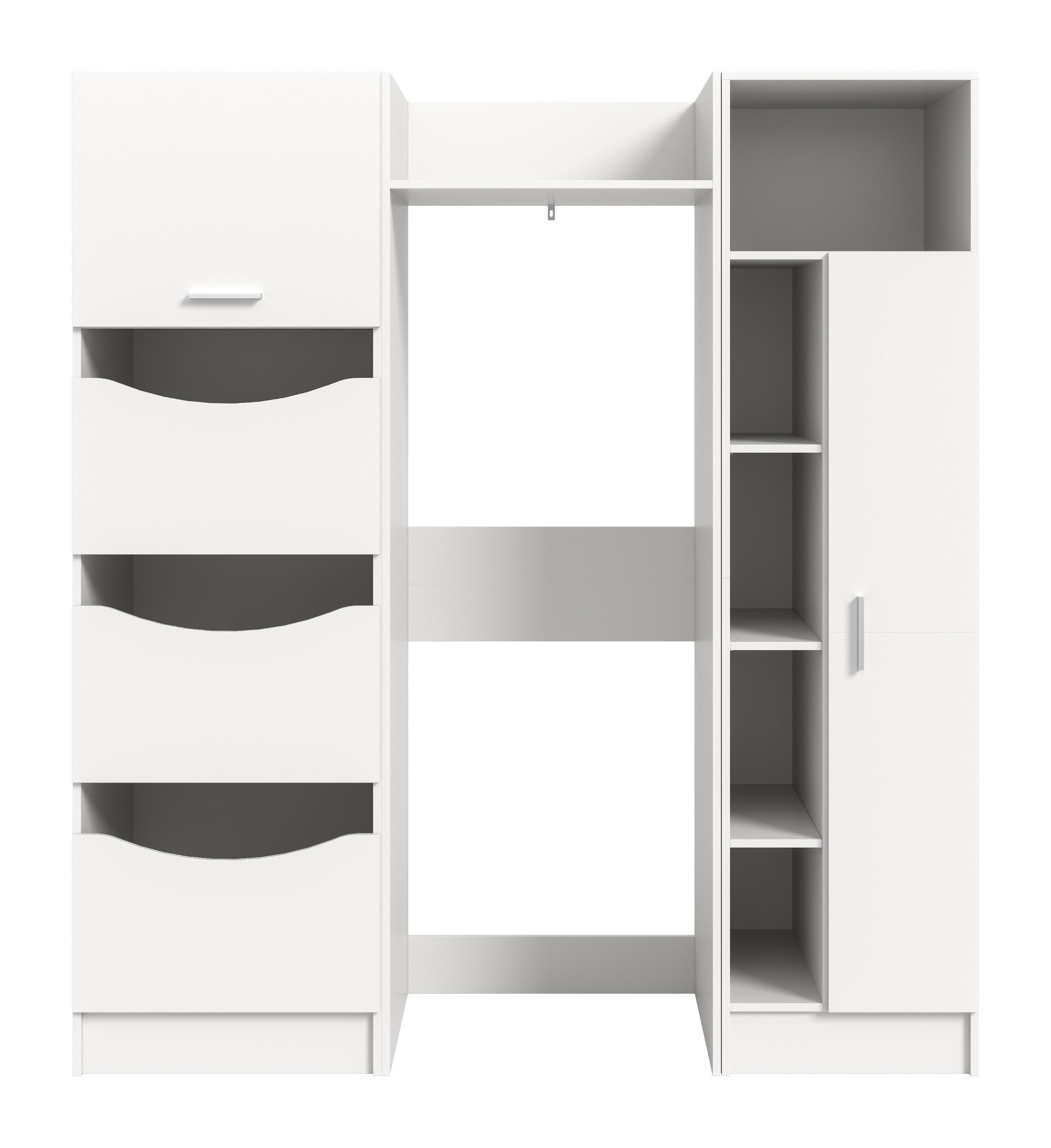 xonox.home Aufsatzschrank (3tlg. Set inkl. Wäscheschrank, Waschmaschinenschrank, Universals) weiß Nachbildung Melamin beschichtet modern 176x195x68 cm