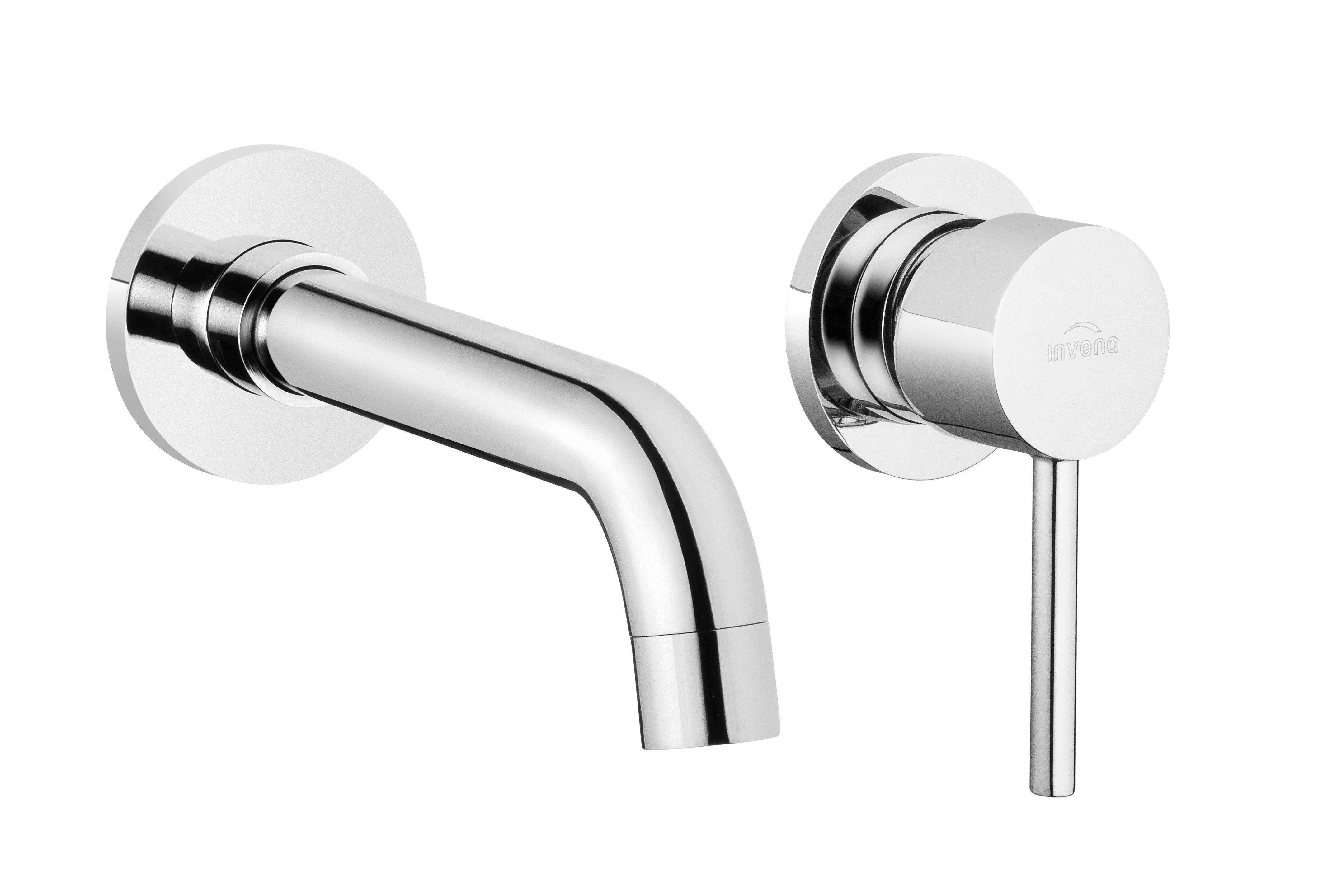 KOLMAN Waschtischarmatur DAFNI Waschbecken Unterputz Wasserhahn Mischbatterie in Silber