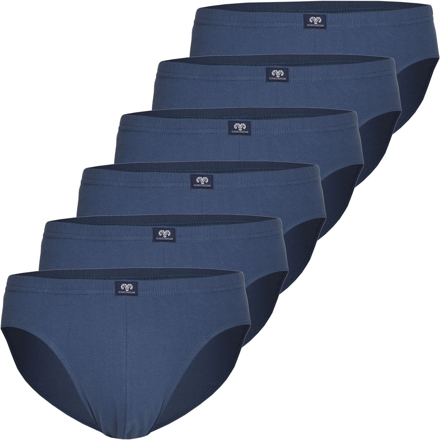 CECEBA Slip 6er Pack CECEBA Sport Slip Herren Unterhose Unterwäsche Übergröße große Größen schwarz blau weiß (1-St)