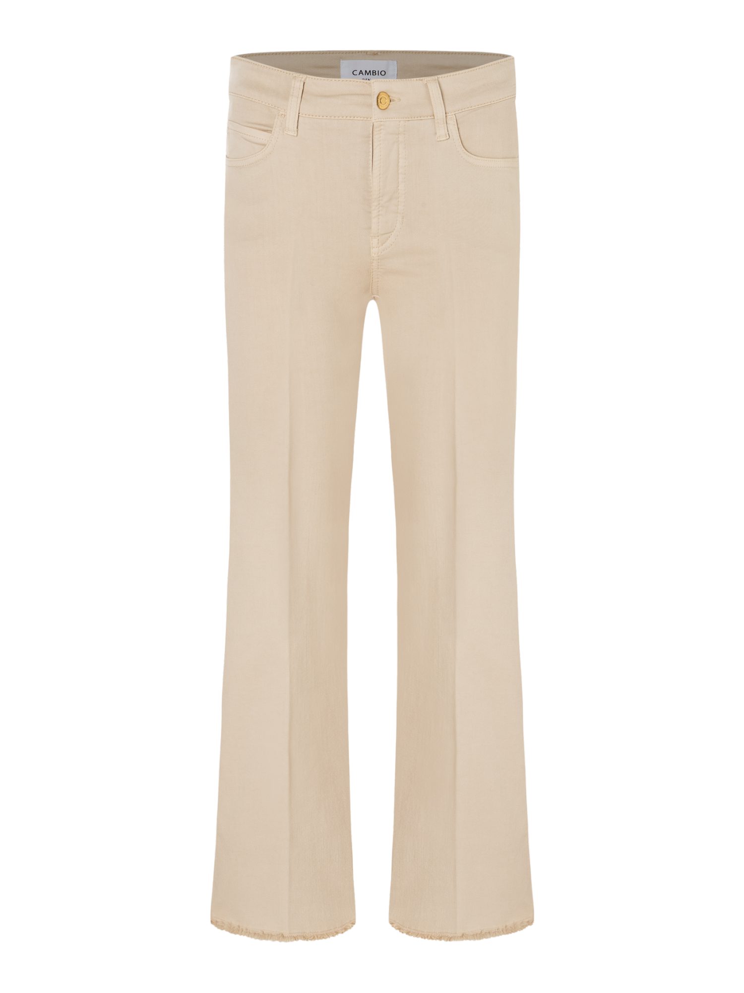 Cambio Stretch-Hose natur, Casual, Baumwolle, Unifarben, Regular Fit, Mittel
