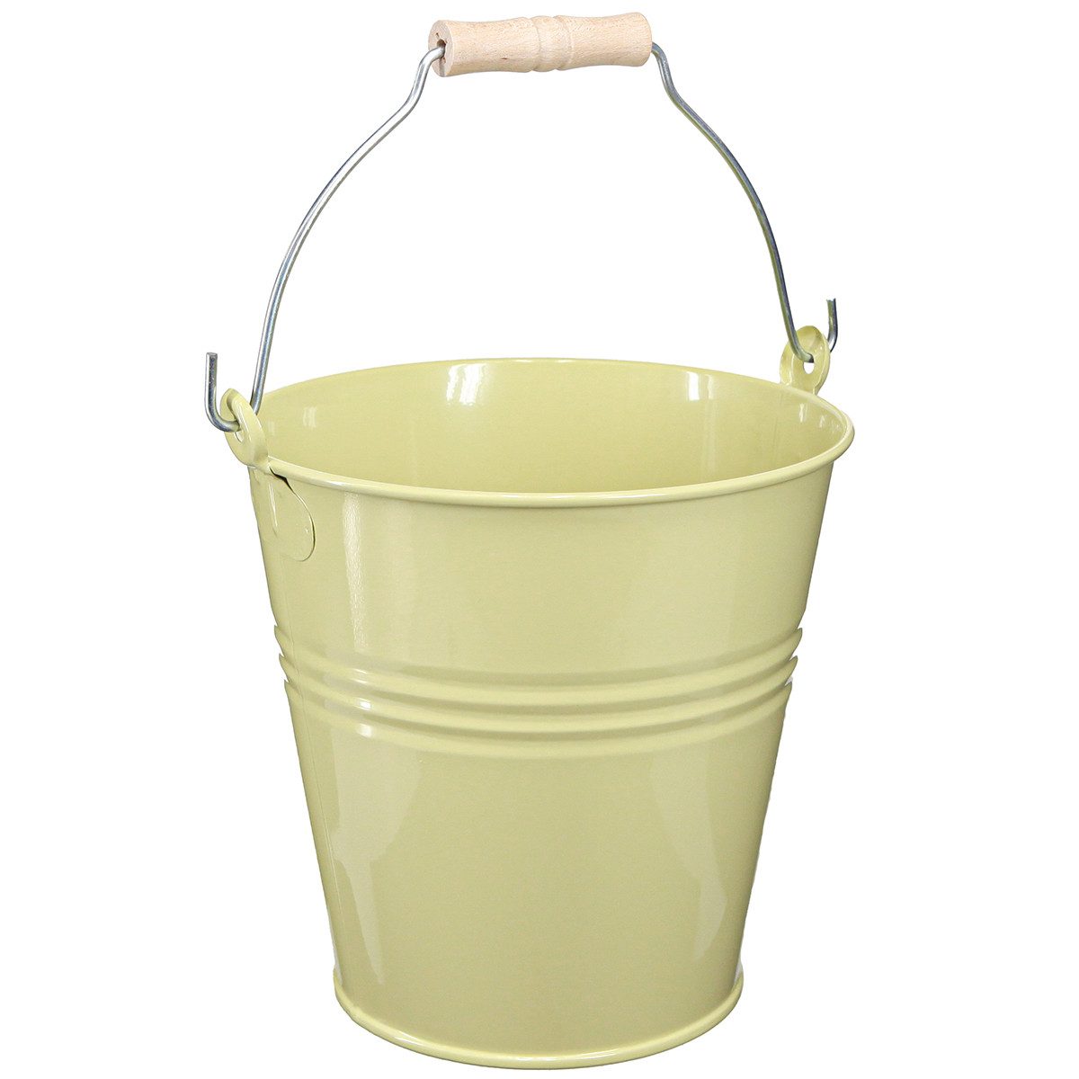 Übertopf Eimer Metall Blumentopf Übertopf Grüngelb 26x22,5x23cm